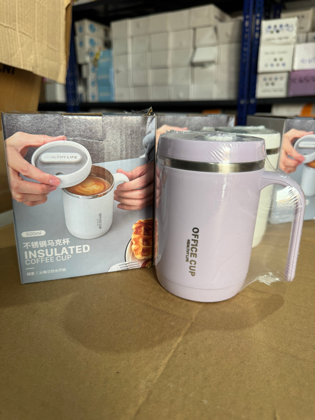 Cool Gray | 500ml Insulated Stainless Steel Office Cup with Lid
