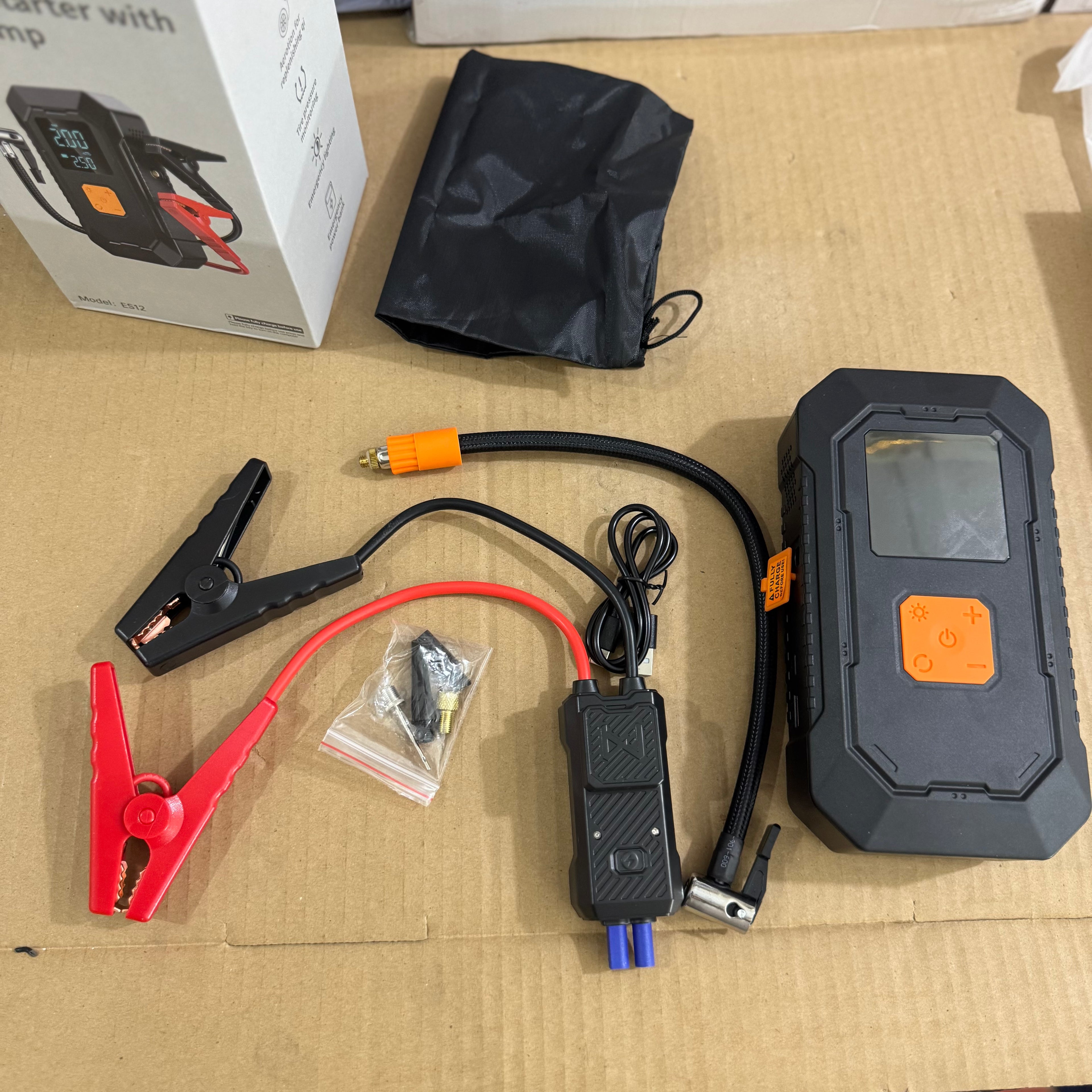 Jump Starter with Air Pump (Model: ES12) – Original Lot Imported
