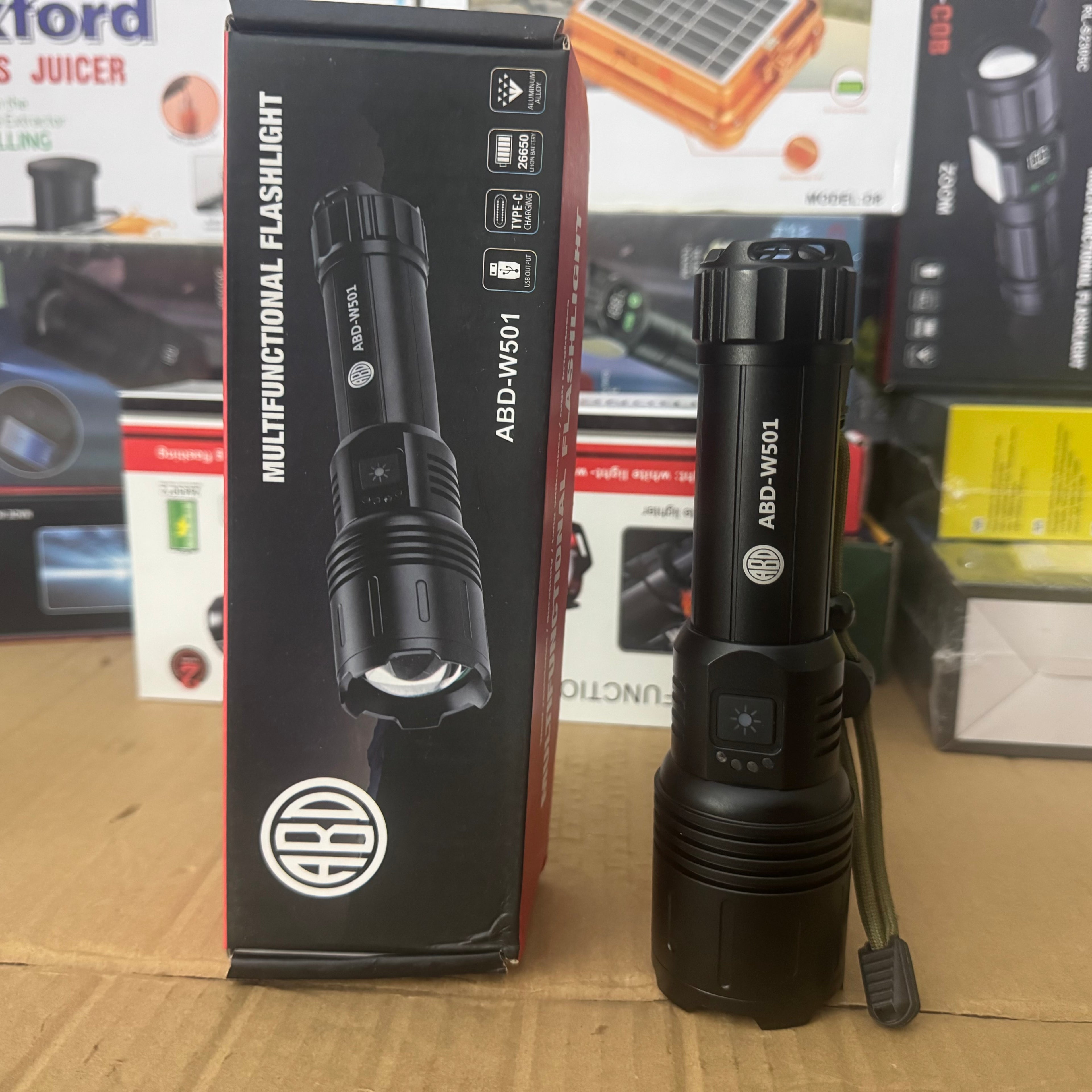 Lot Imported ABD Multifunctional Flashlight Rechargeable Torch-W501
