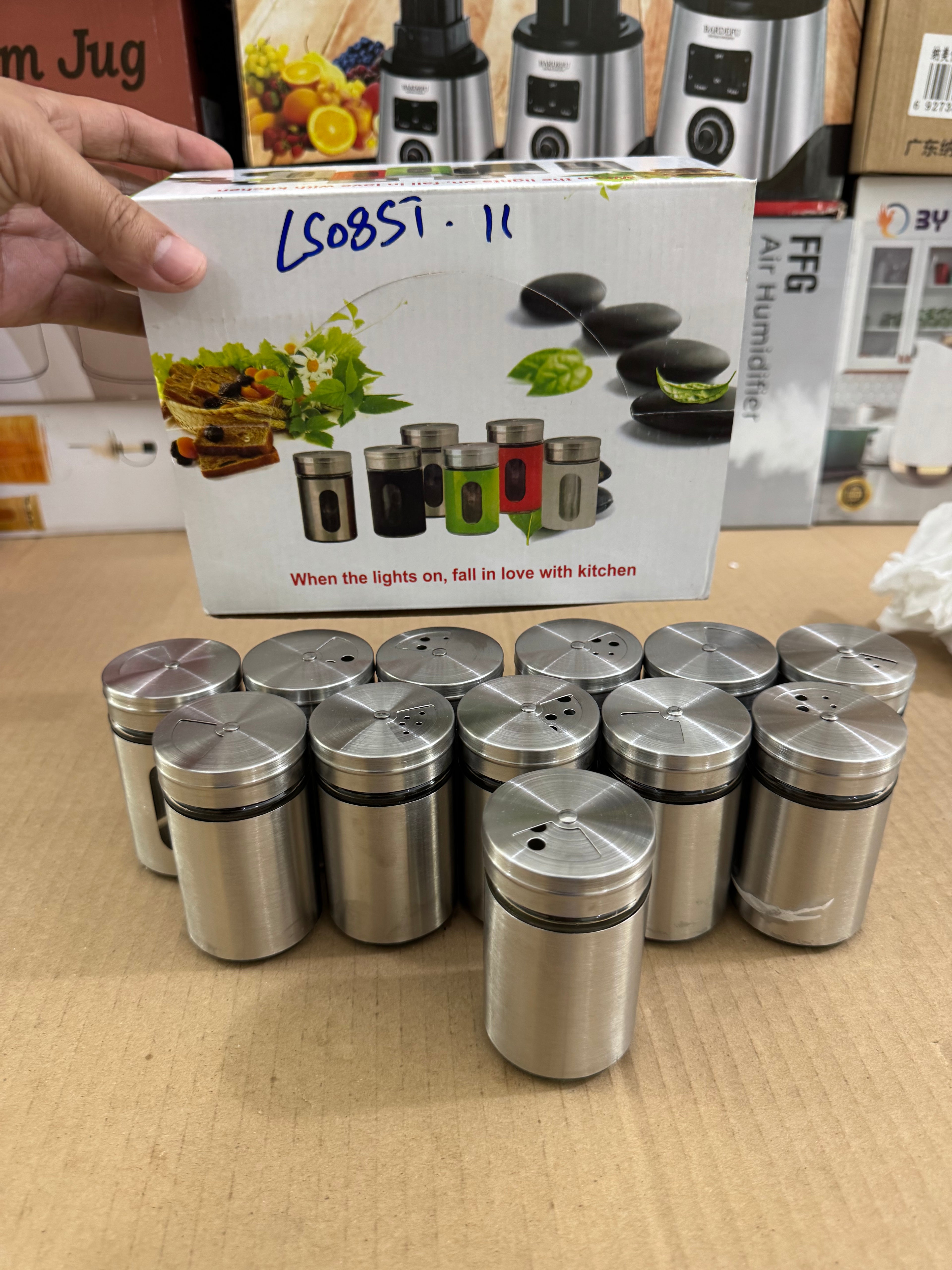 12-Piece Stainless Steel Spice Jar Set