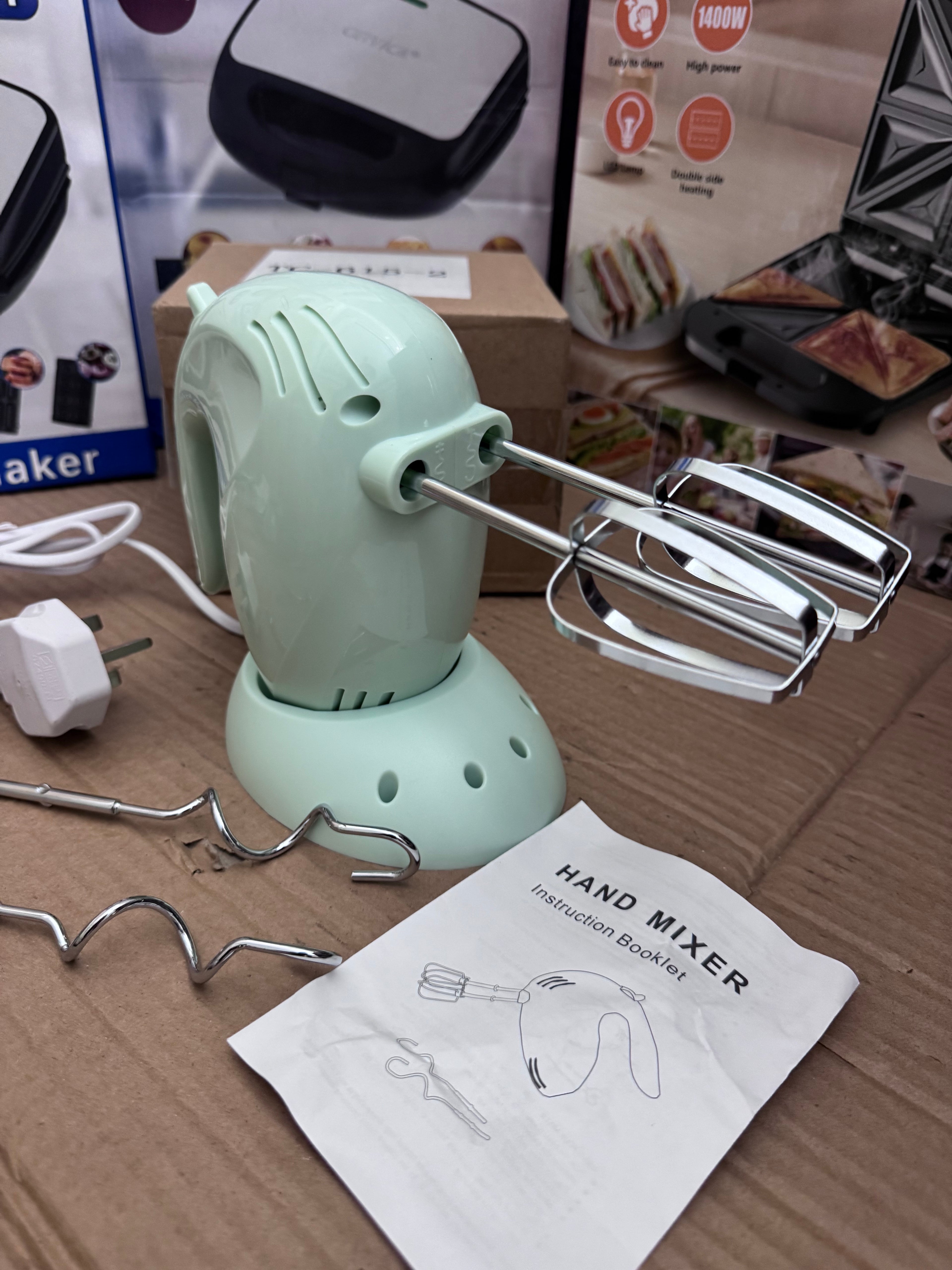 Lot Imported Electric Hand Mixer with Beaters & Dough Hooks – Turbo Kitchen Mixer Pakistan