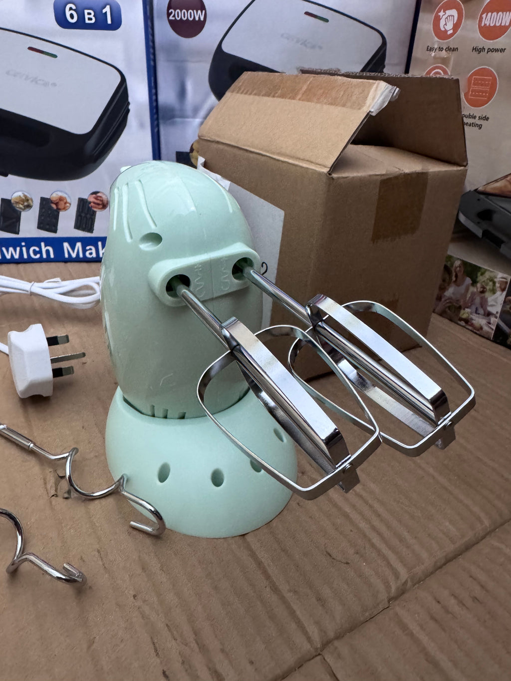 Lot Imported Electric Hand Mixer with Beaters & Dough Hooks – Turbo Kitchen Mixer Pakistan