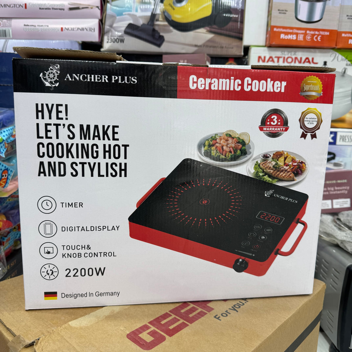 2200W Ancher Plus Ceramic Cooker – Digital Electric Hot Plate with Tim