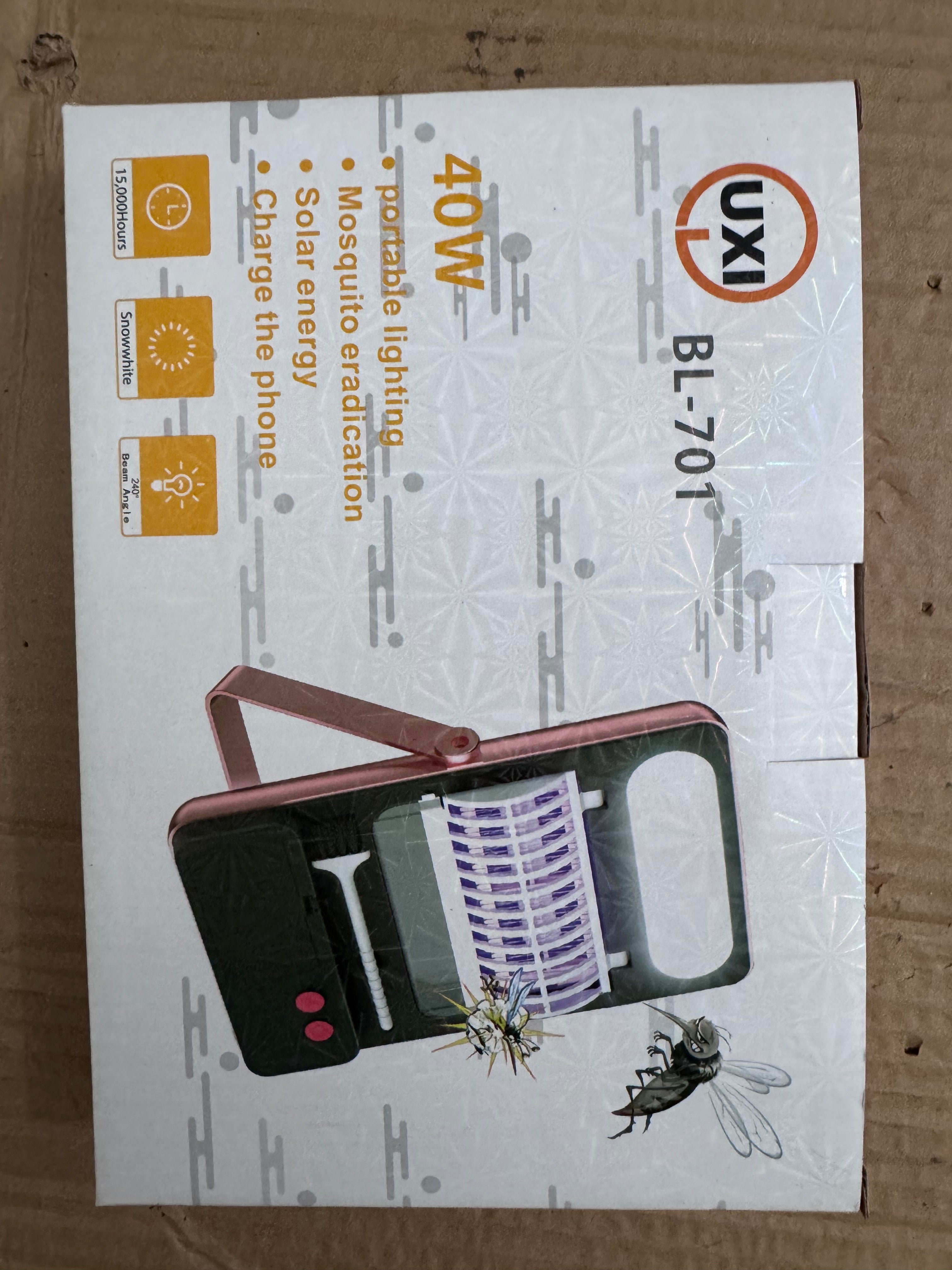 Lot Imported UXI BL-701 40W Solar Rechargeable Mosquito Killer Lamp with Portable Light – Pakistan