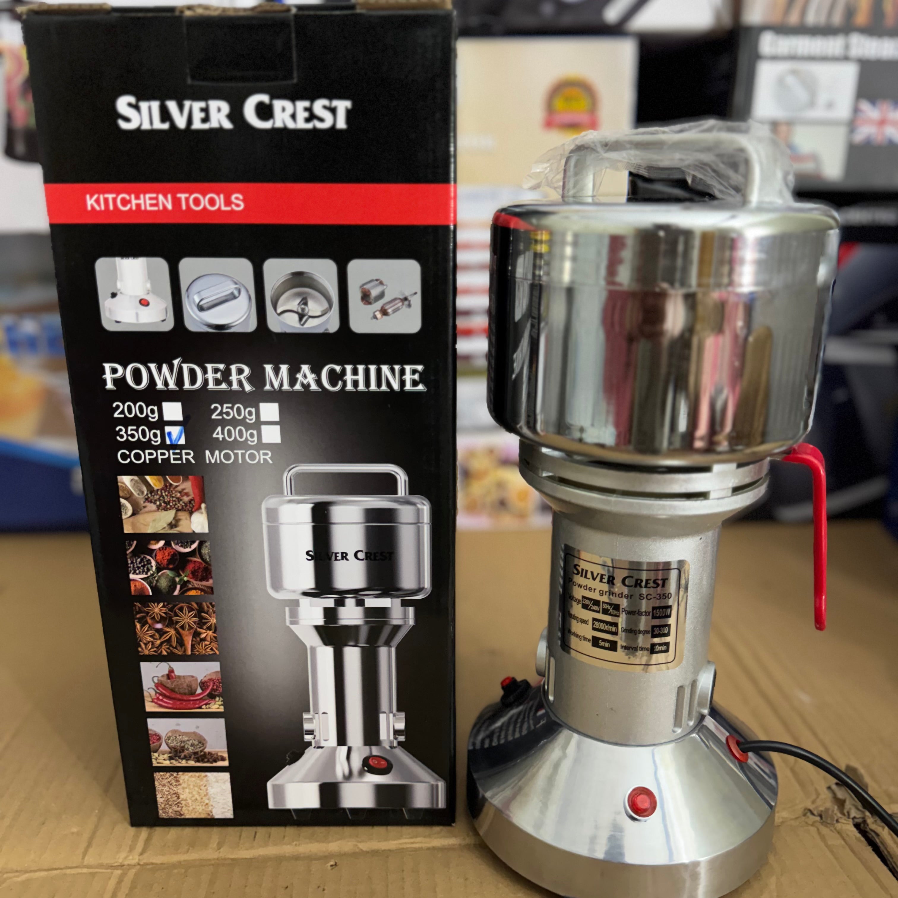 Silver Crest 350g Electric PowderLot Grinding Machine – 1500W Lot Imported