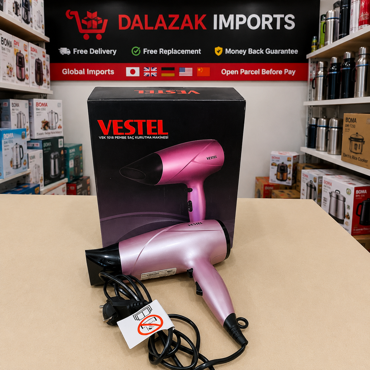 Vestel VSK 1018 Hair Dryer – Professional Fast Drying Hair Dryer with Multiple Heat & Speed Settings