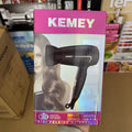 KEMEY KM-6834 Mini Folding Hair Dryer – 1000W High-Speed Negative Ion Blow Dryer with Concentrator
