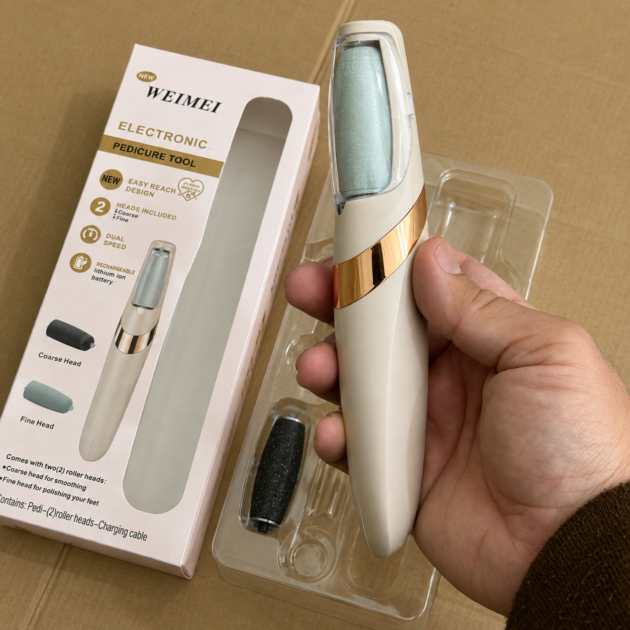 WEIMEI Electronic Pedicure File – Rechargeable Callus Remover