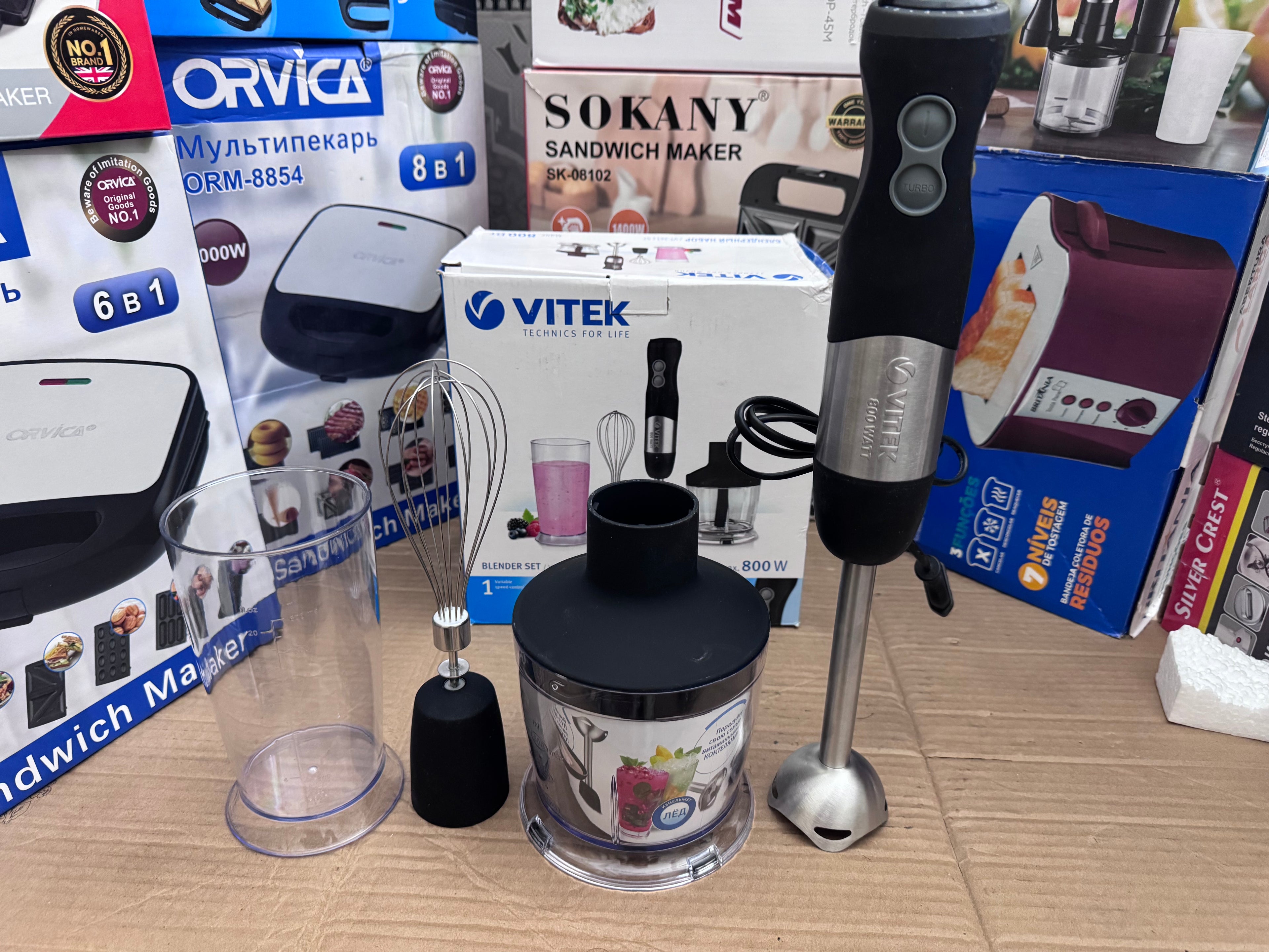 VITEK VT3411 ST Hand Blender Set 800W – Lot Imported | Multi-Function Blender for Kitchen
