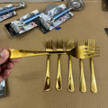 5 Pieces Premium Gold Stainless Steel Fork Set