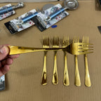5 Pieces Premium Gold Stainless Steel Fork Set