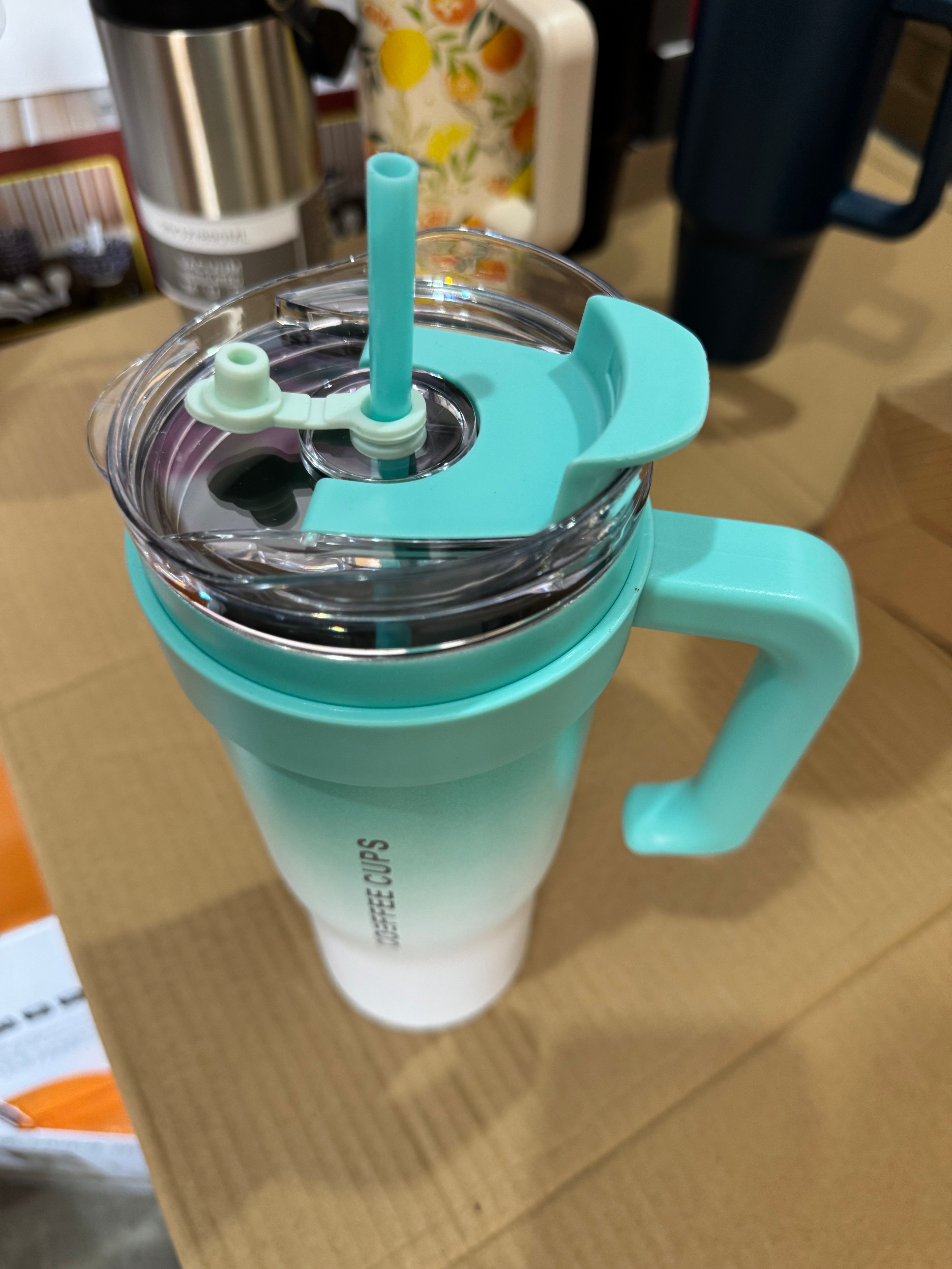 Gradient Insulated Tumbler with Handle | 1200ml Stainless Steel Travel Mug