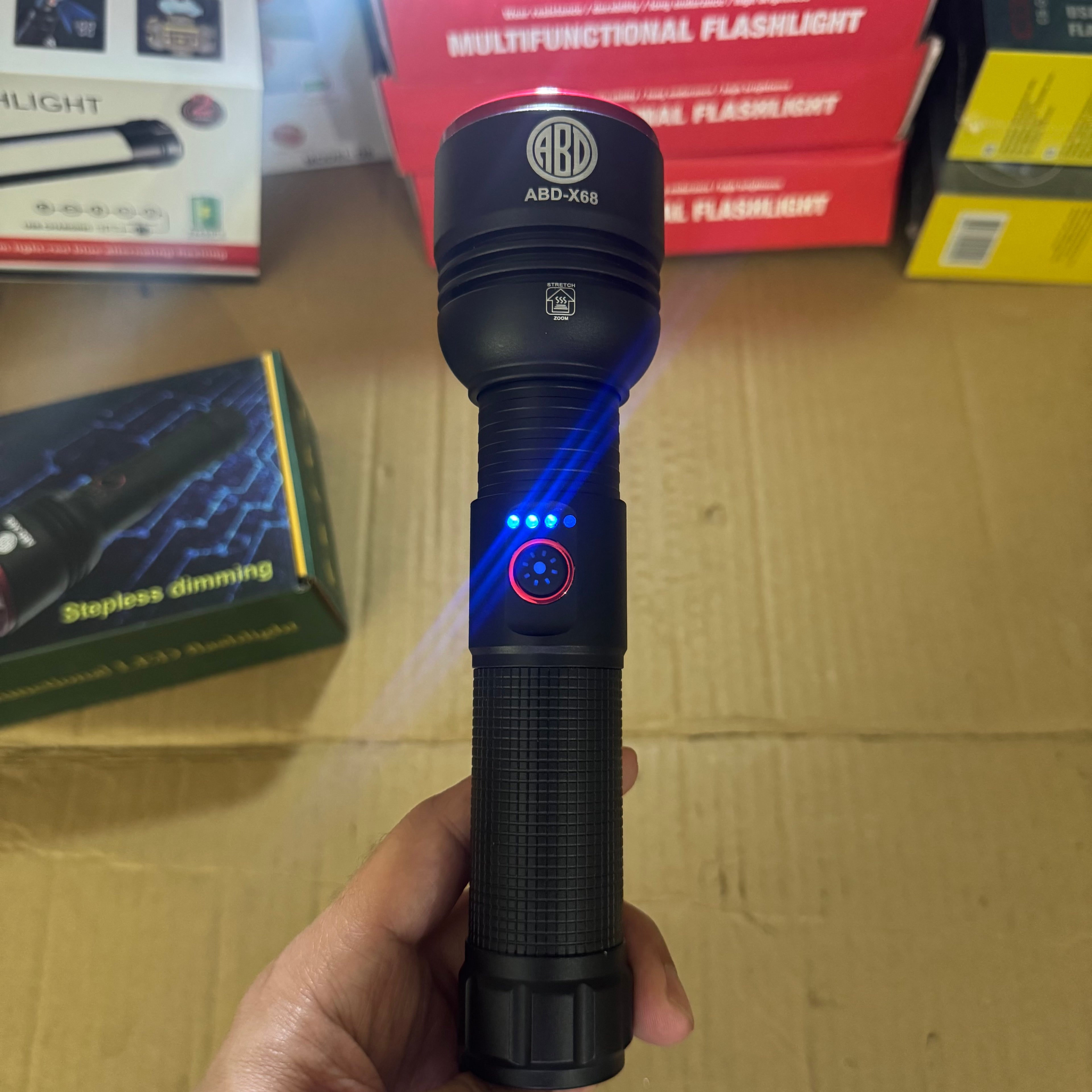Lot Imported ABD-X68 Multifunctional LED Flashlight