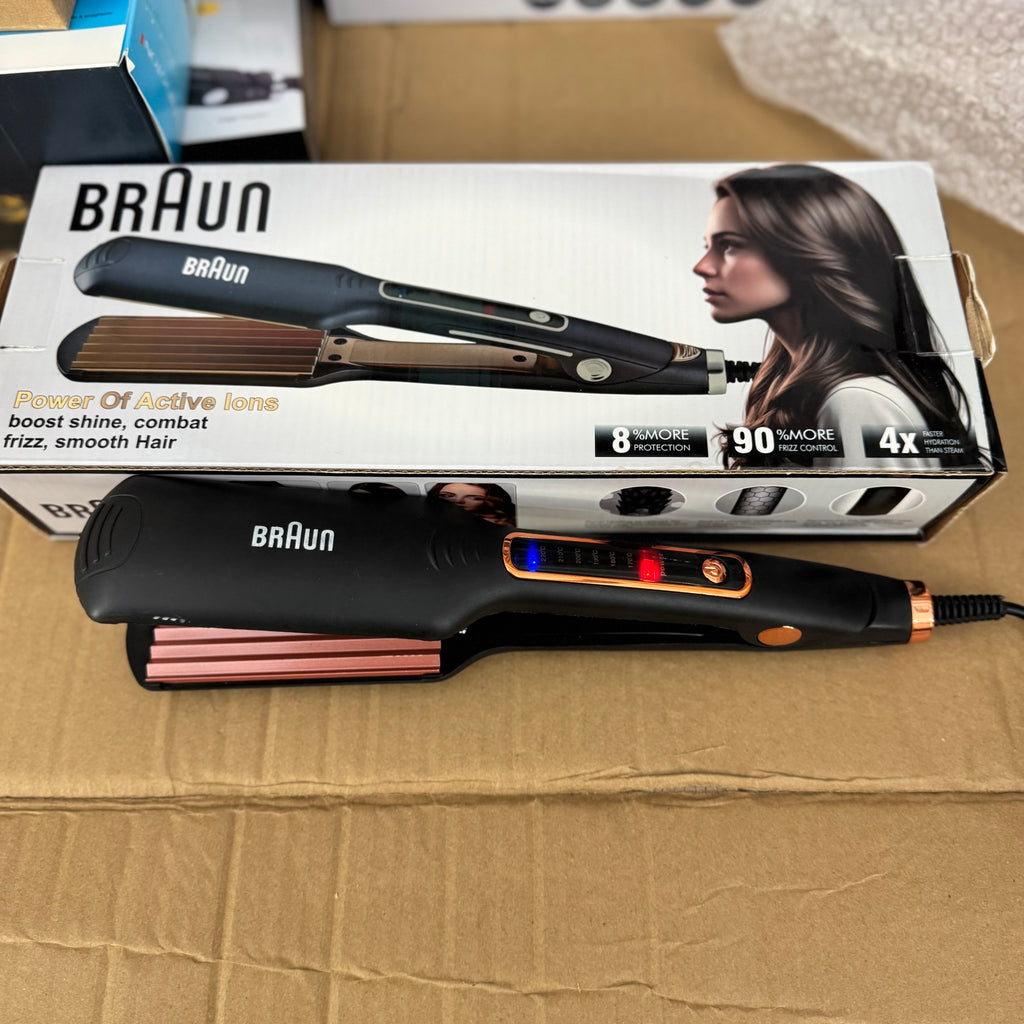 Lot Imported Braun Power Of Active Ions Hair Straightener BR-7004W