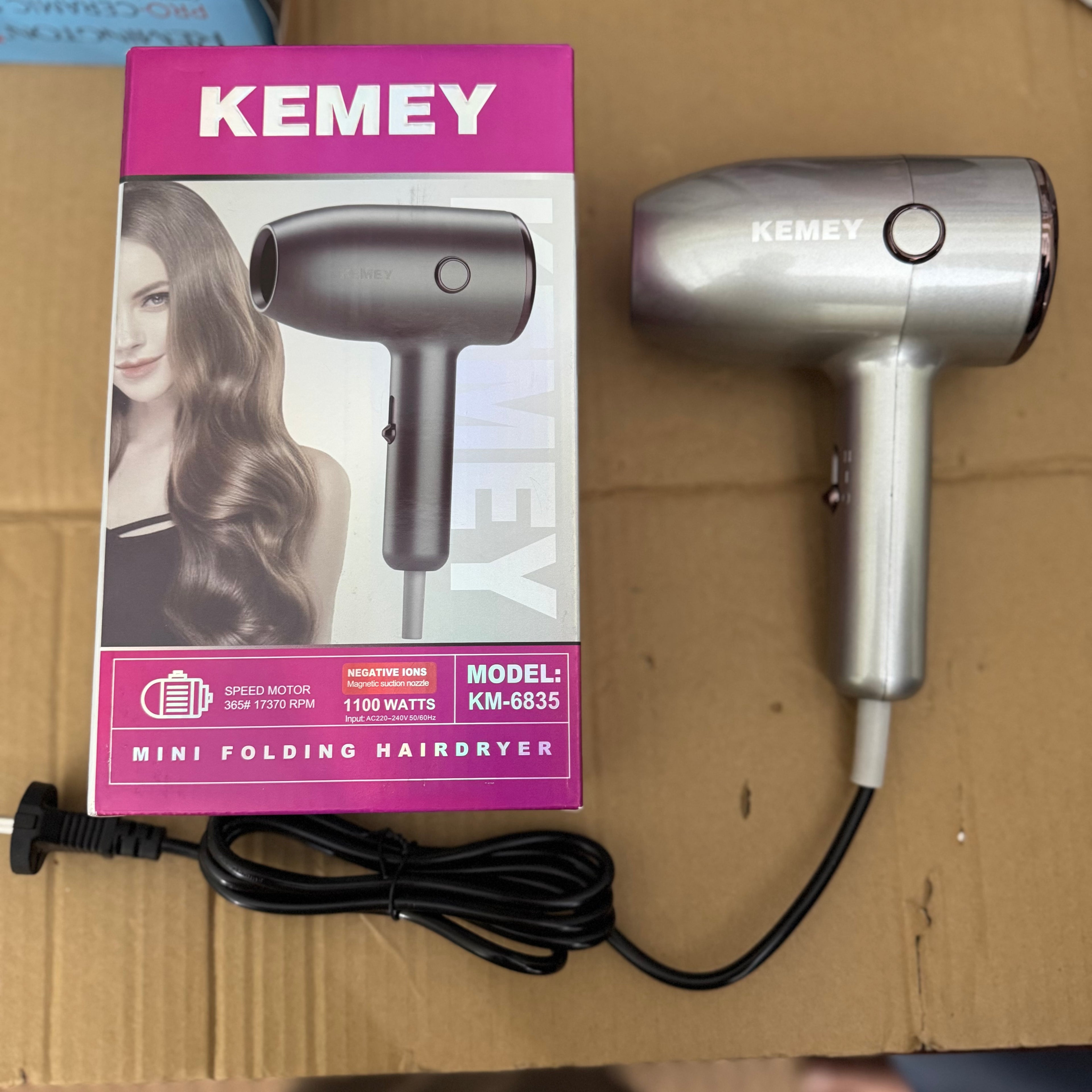 KEMEY KM-6835 Mini Folding Hair Dryer – Lot Imported