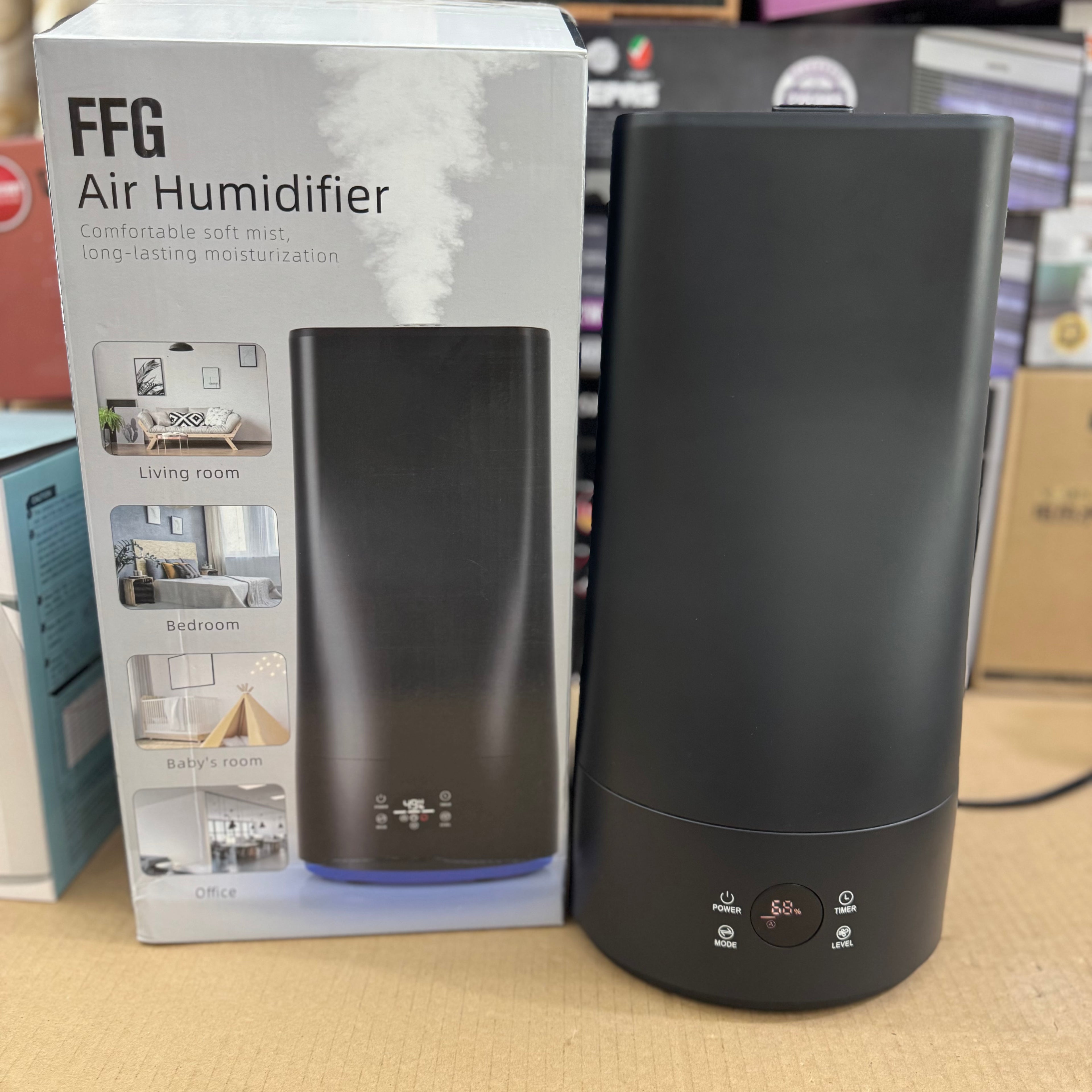 FFG Smart Air Humidifier - Ultrasonic Cool Mist Maker with Digital Display