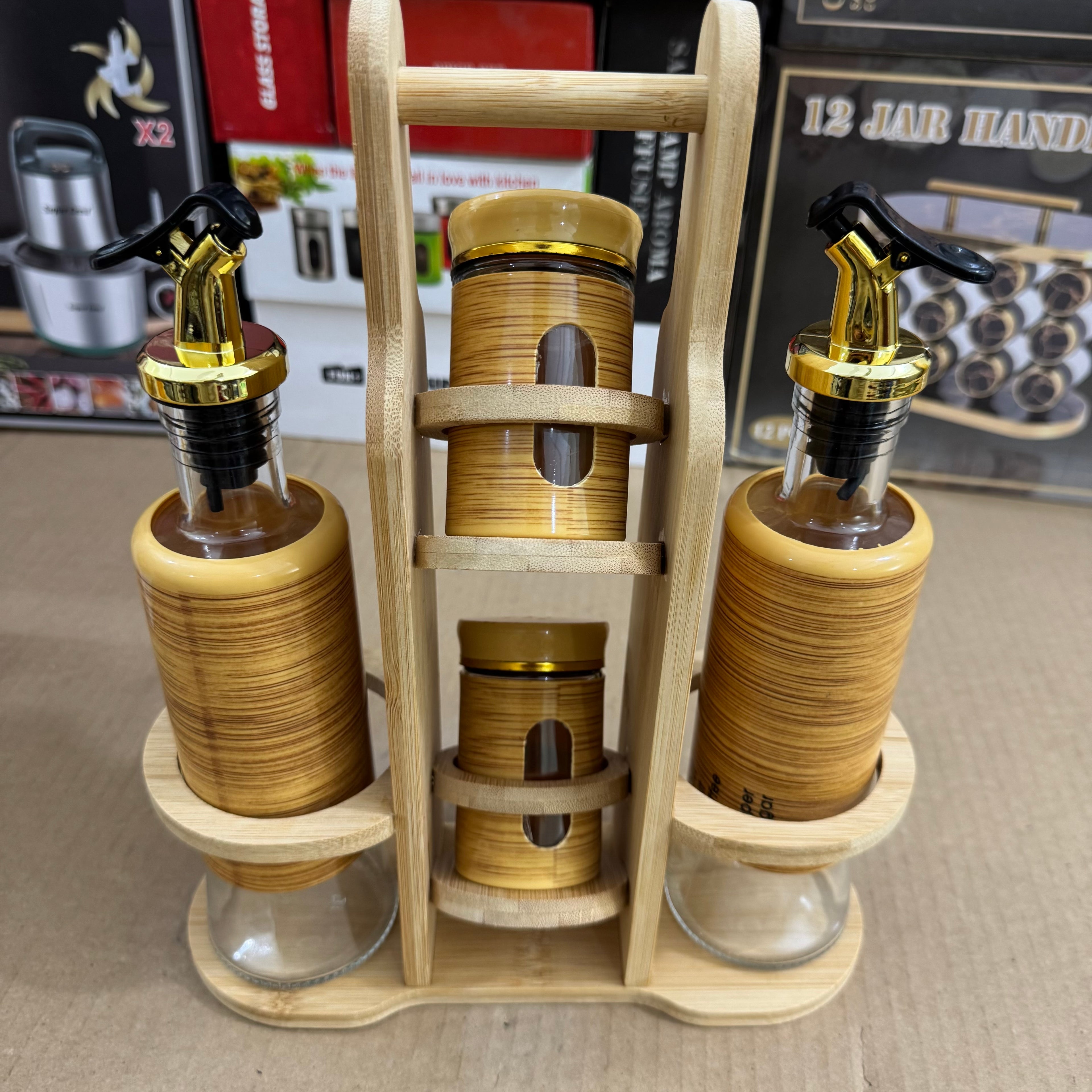 5-Piece Glass Spice & Oil Storage Jar Set