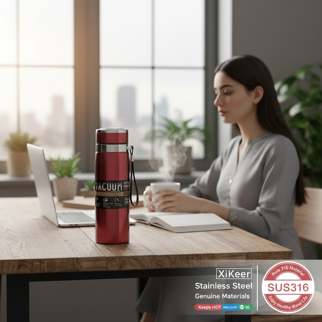 Lot Imported 316 Stainless Steel Vacuum Bottle 800ml – Hot & Cold Insulated Thermos Flask with Strap