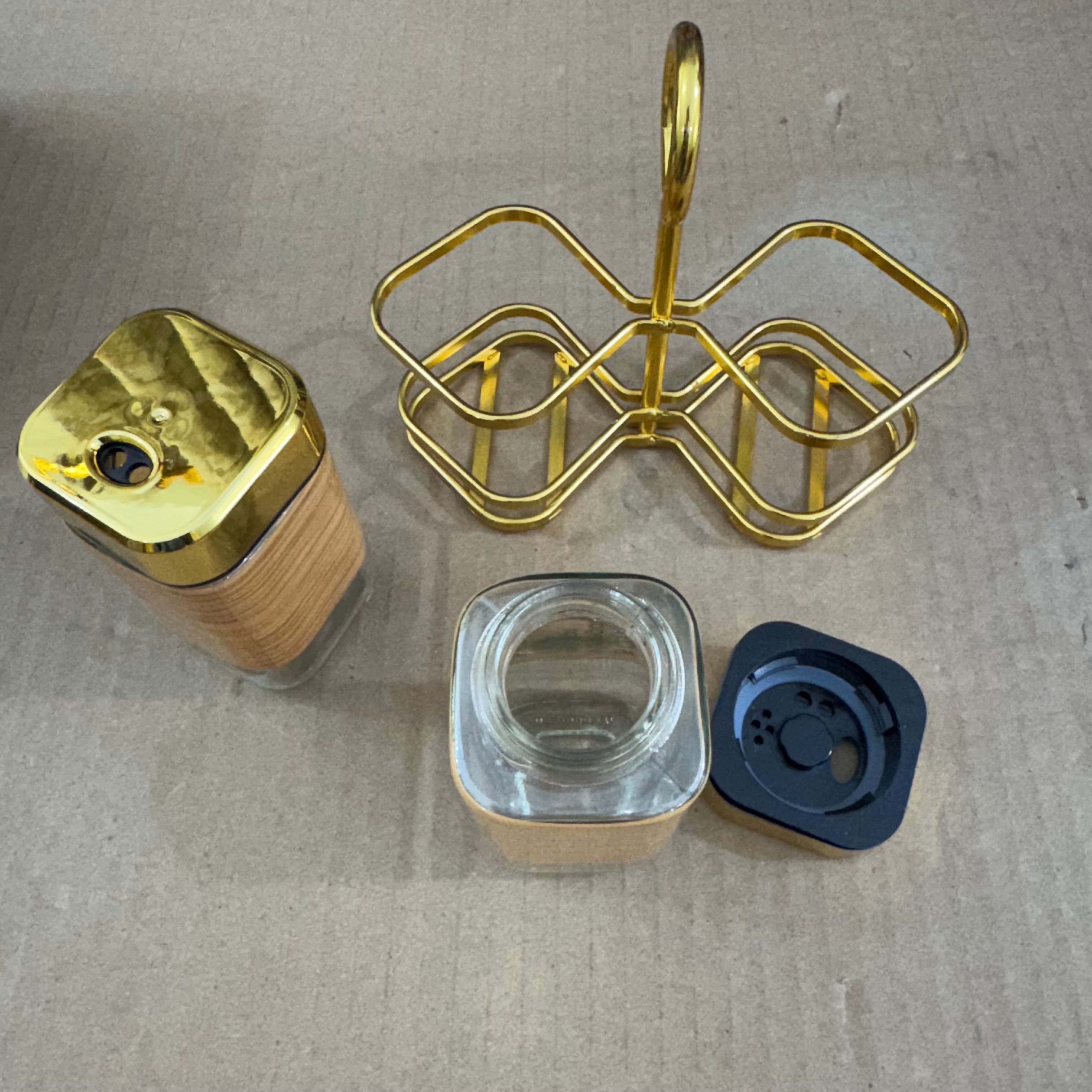 Piece-2 Wood-Style Condiment Set