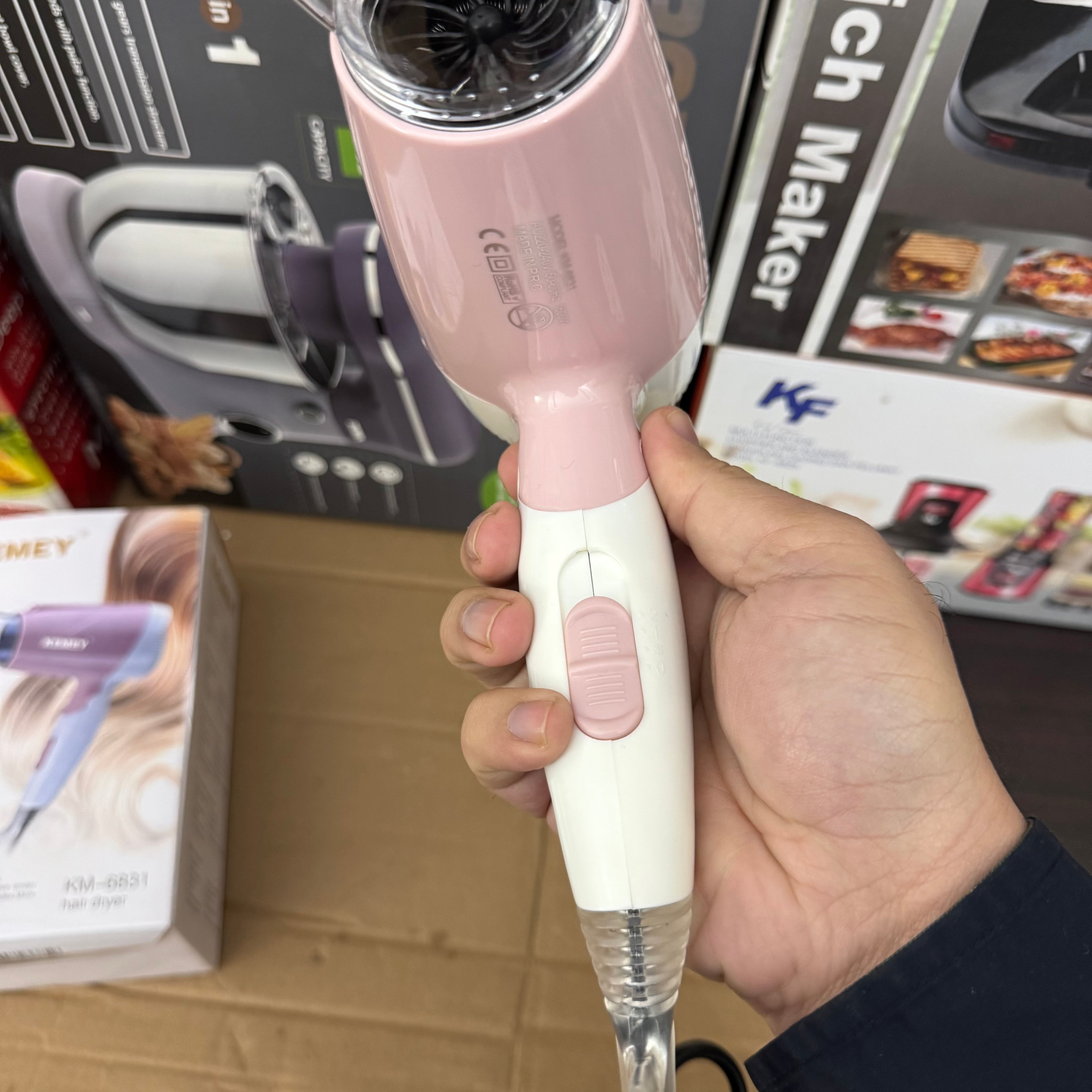 KEMEY KM-6831 Compact Hair Dryer -Efficiency Professional Blow Dryer