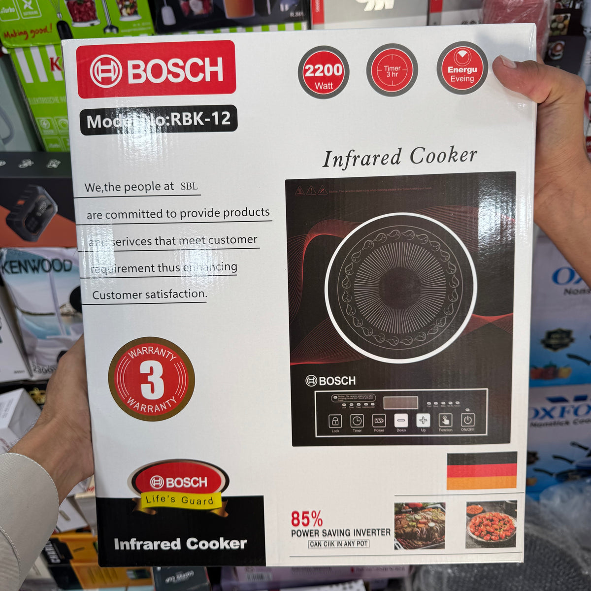 Bosch RBK-12 2200W Infrared Electric Cooker – Energy Saving Hot Plate with 3-Hour Timer