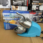 Electric Ice Crusher & Snow Cone Maker - Heavy Duty Dual Blade (Blue)