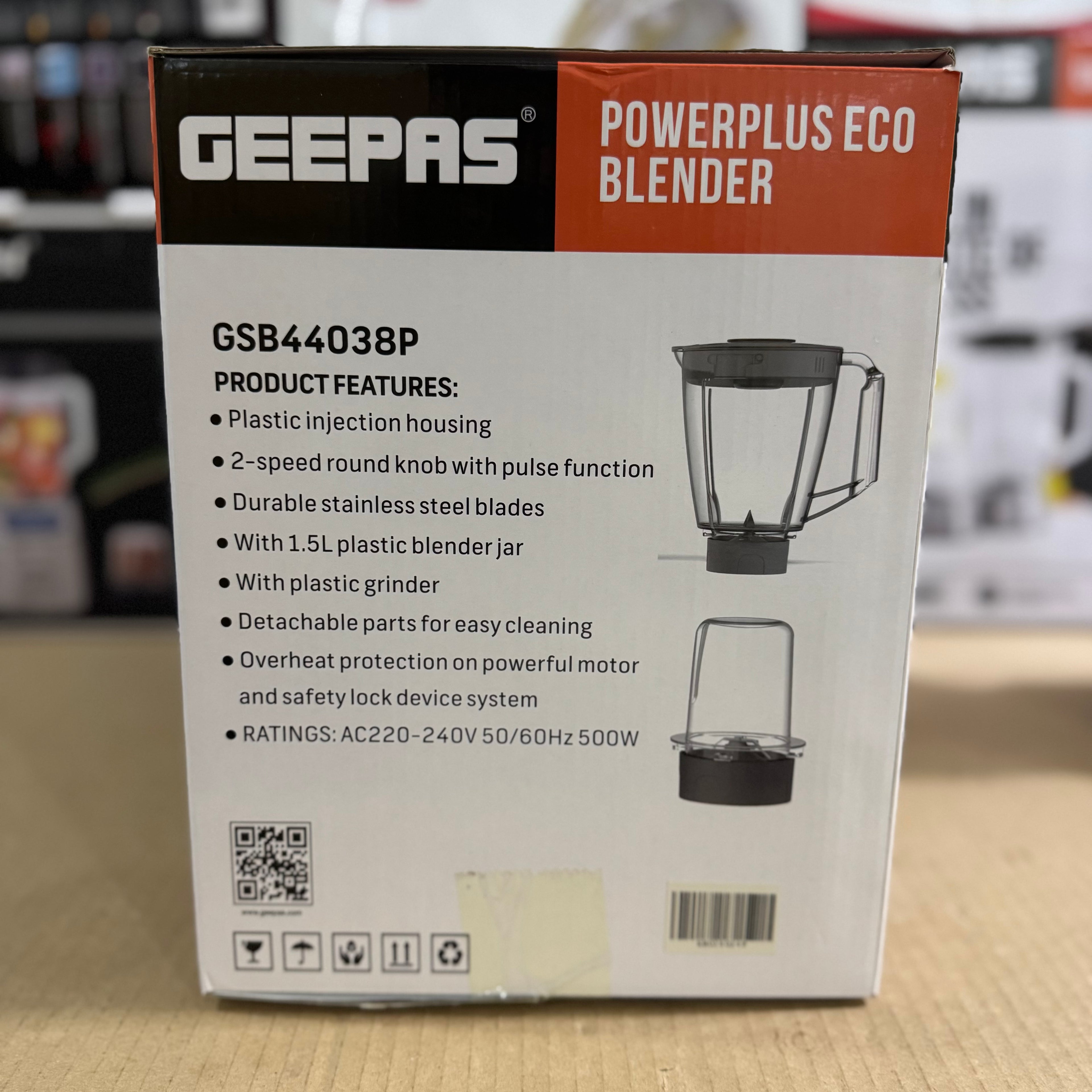 Geepas 500W PowerPlus Eco Blender GSB44038P