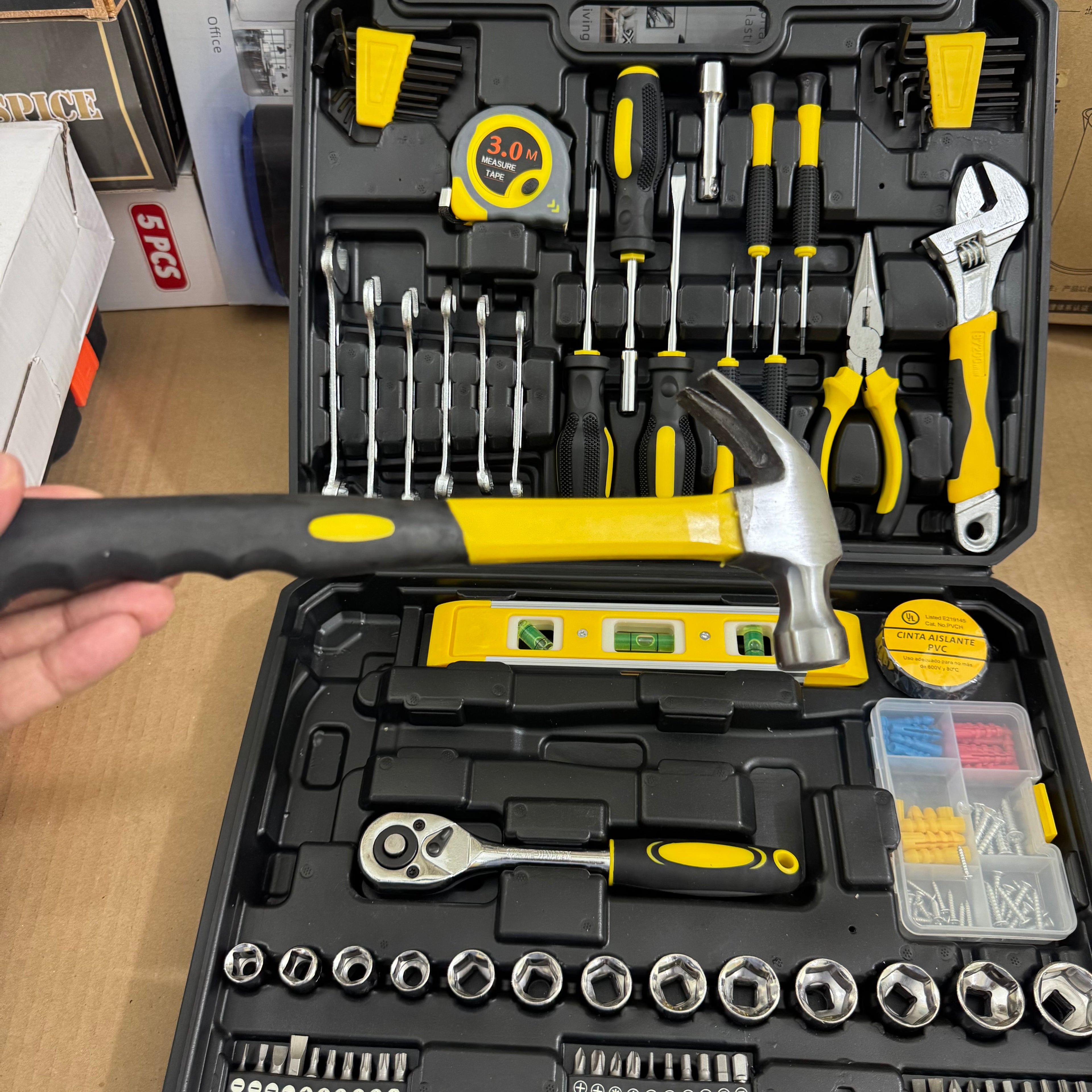 108-Piece Universal Tool Kit - Complete Home DIY Hardware Set with Carry Case German