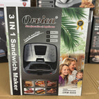 Orvica ORM-8809 3-in-1 Sandwich Maker | 1800W Grill & Panini Press
