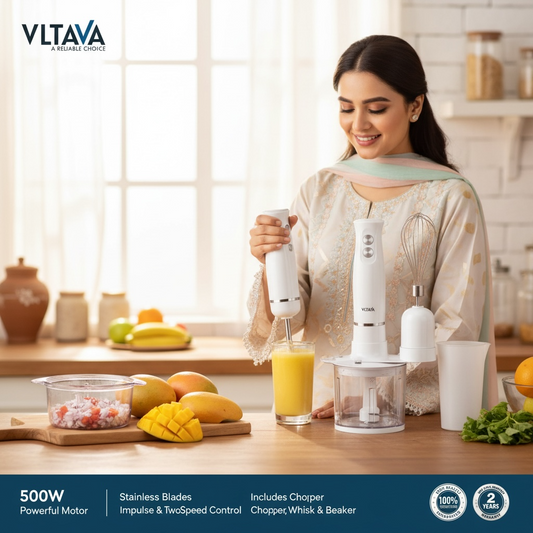 VLTAVA 4-in-1 Hand Blender 500W – Lot Imported | Multi-Function Hand Blender Pakistan