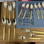 KDK 24-Piece Gold Textured Stainless Steel Cutlery Set | Service for 6