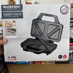 Silver Crest Sandwich Toaster – Non-Stick Electric 2 Slice Toast Maker with Stainless Steel Finish