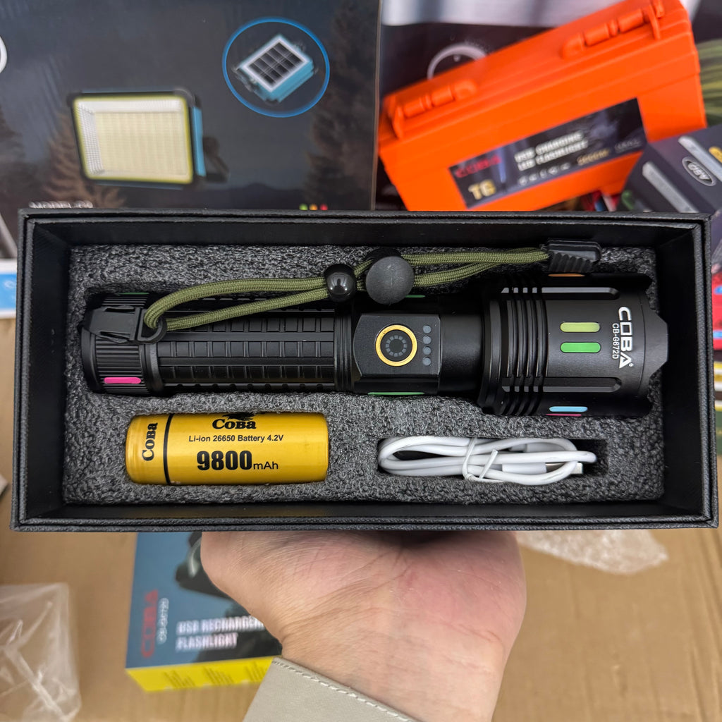 Lot Imported COBA  Rechargeable LED Flashlight-CB-G672D