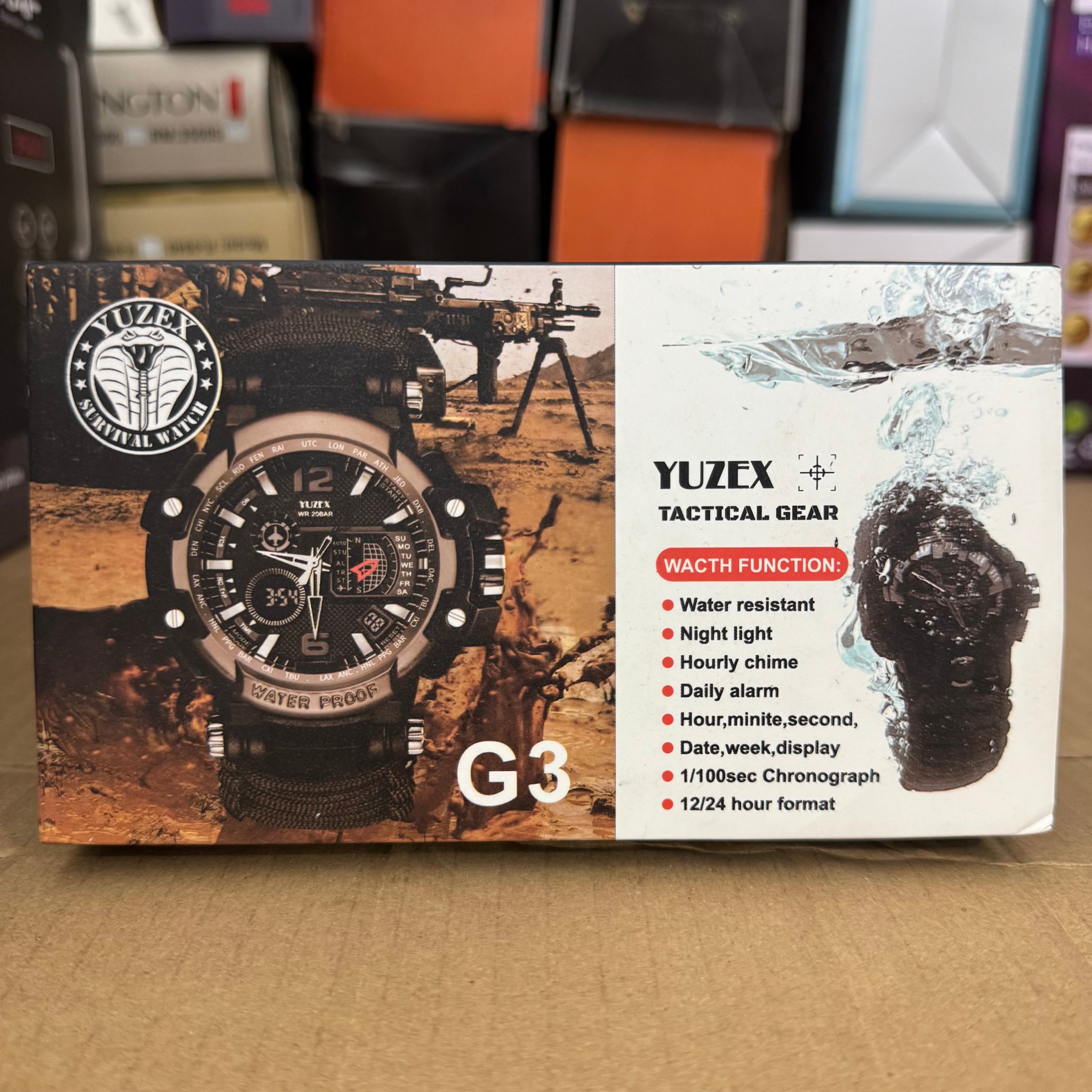 Multifunction Tactical G3 Paracord Survival Watch with Compass & Fire Starter- G