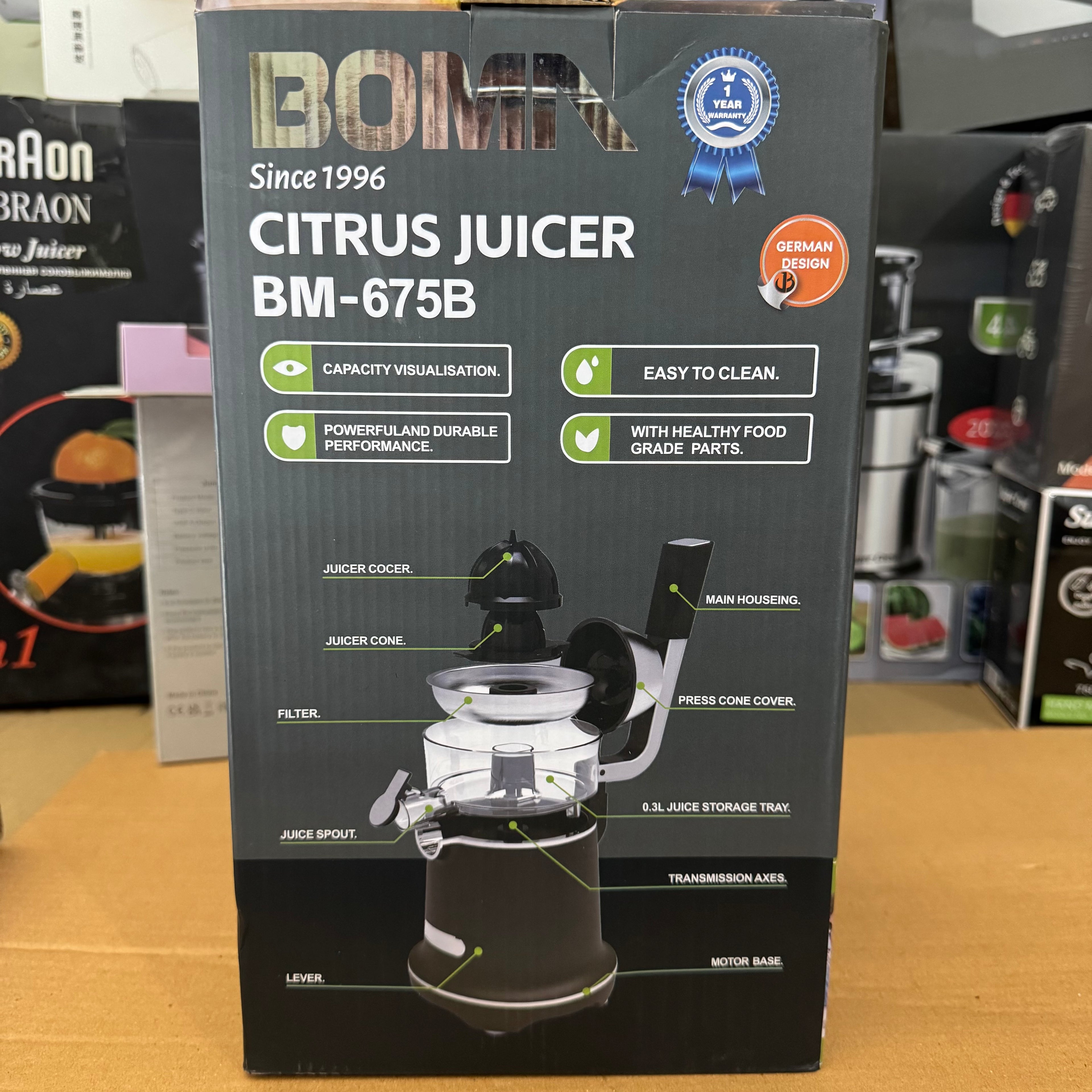 BOMA 350W Electric Citrus Juicer BM-675B - Lot Imported