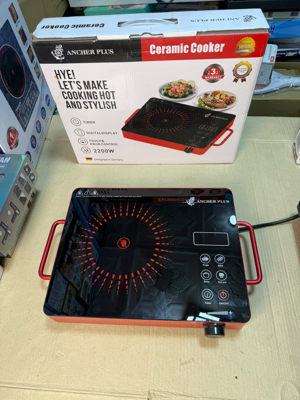 2200W Ancher Plus Ceramic Cooker – Digital Electric Hot Plate with Tim