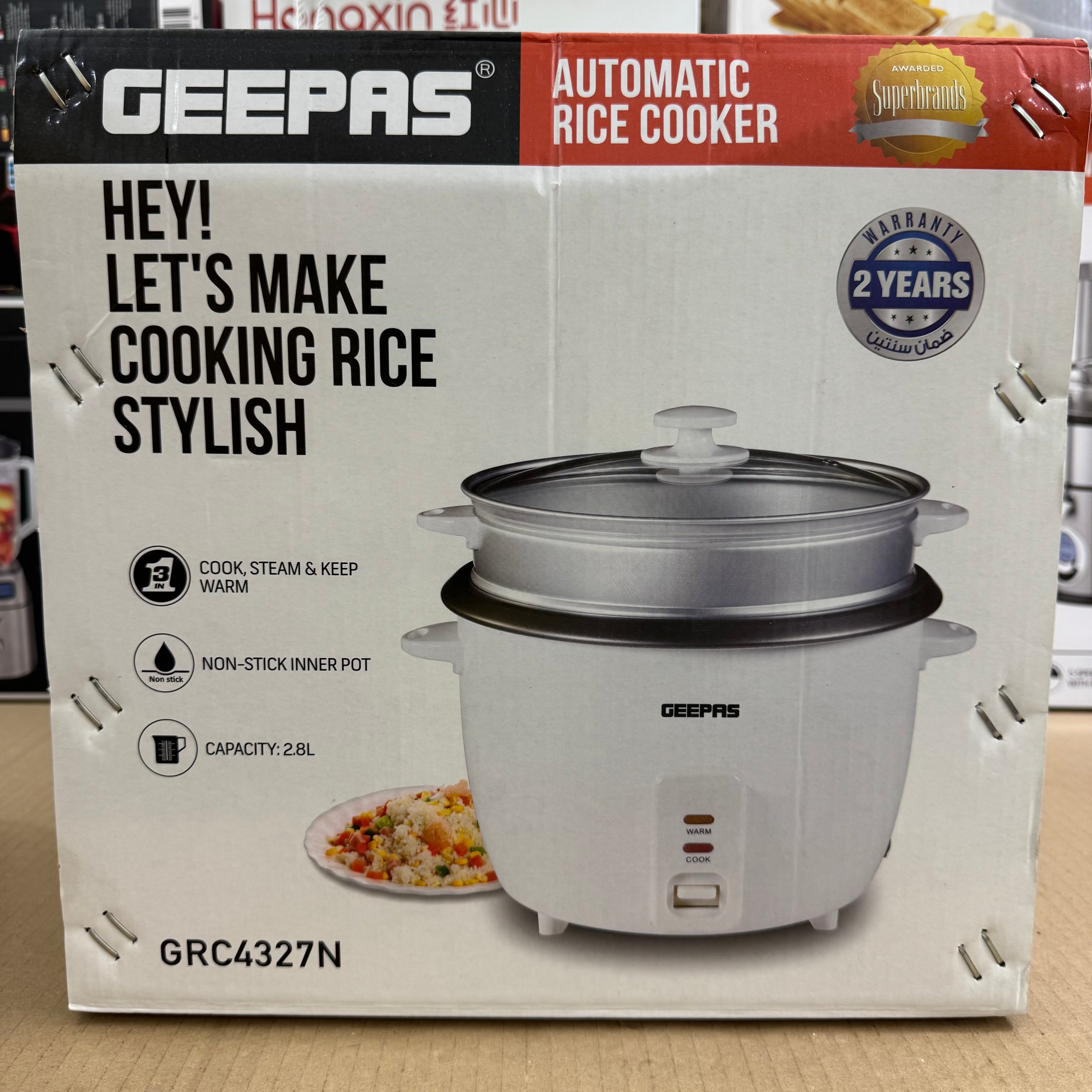 Geepas 2.8L Automatic Rice Cooker GRC4327N