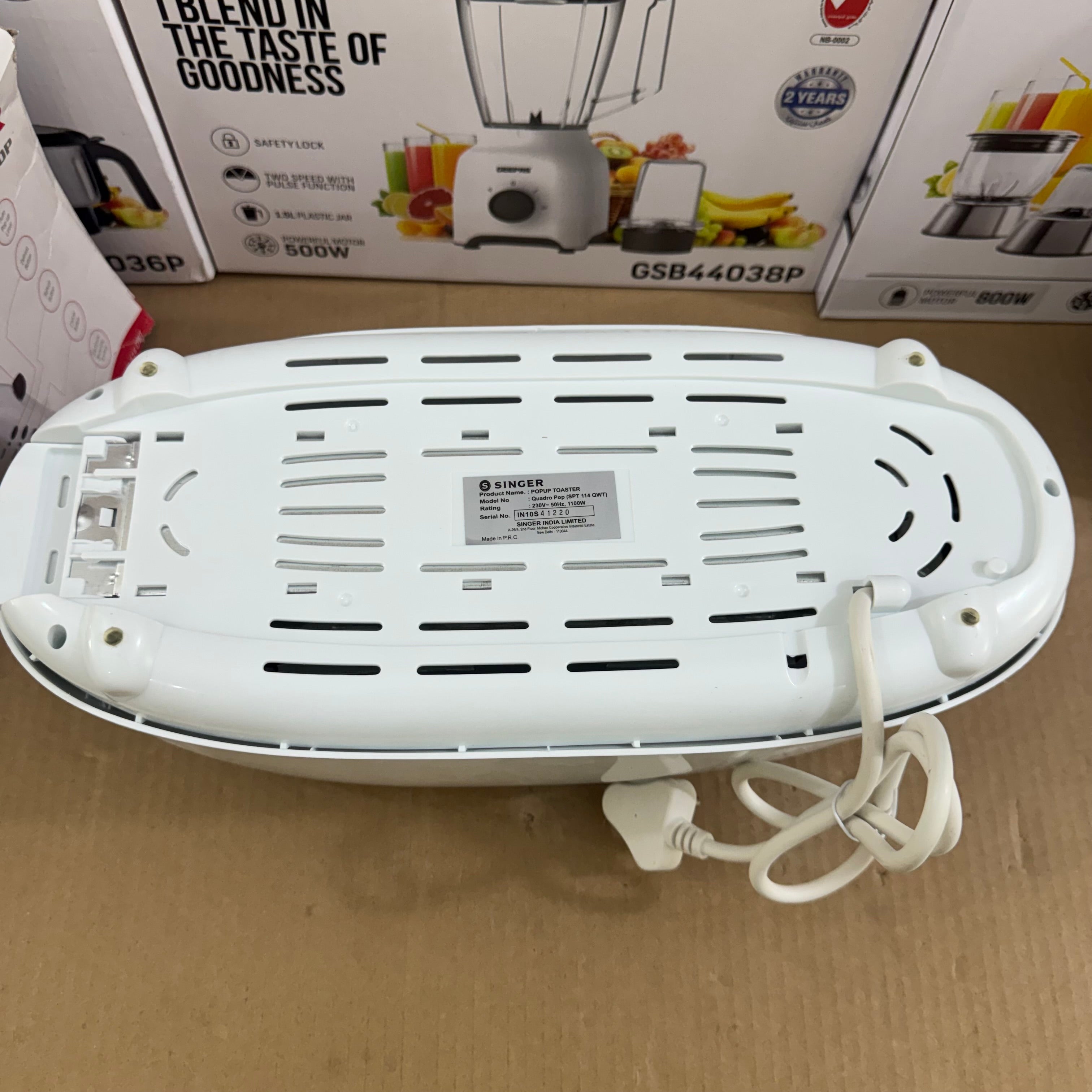SINGER Quadro POP 4-Slice Toaster SPT 114 QWT Lot Imported