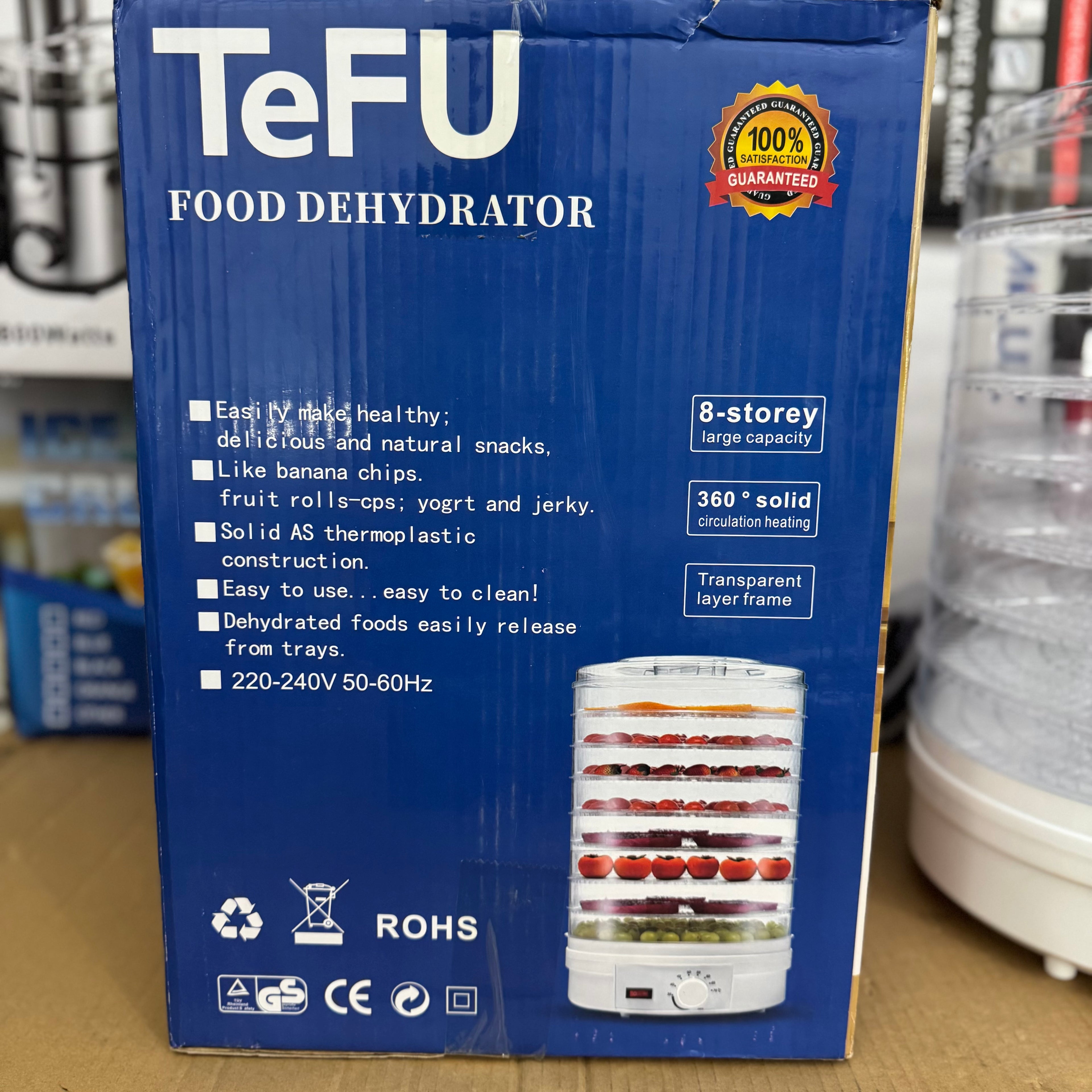 TeFu 8-Tray Food Dehydrator Machine – 360° Lot Imported