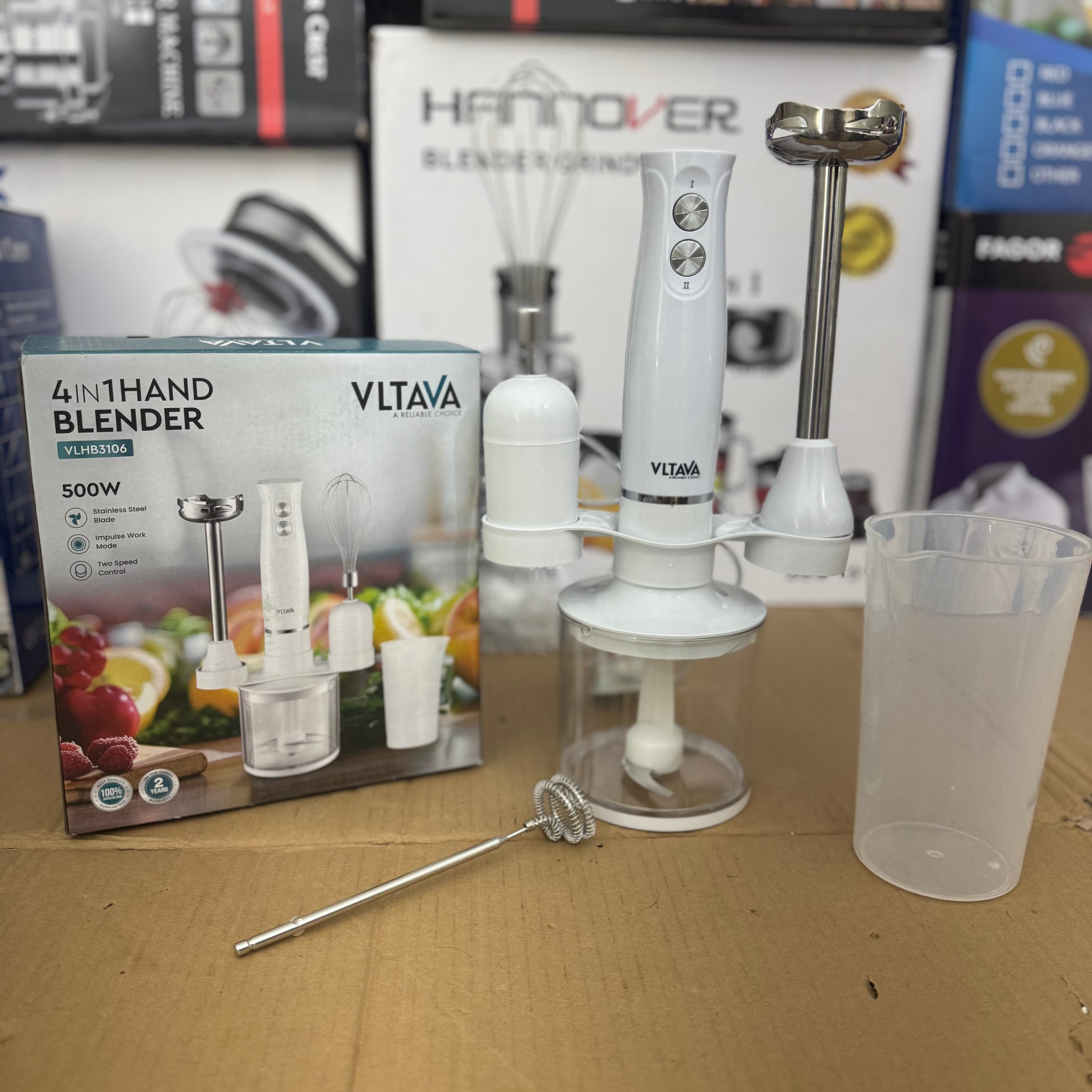 VLTAVA 4-in-1 Hand Blender 500W – Lot Imported | Multi-Function Hand Blender Pakistan-VLHB3106