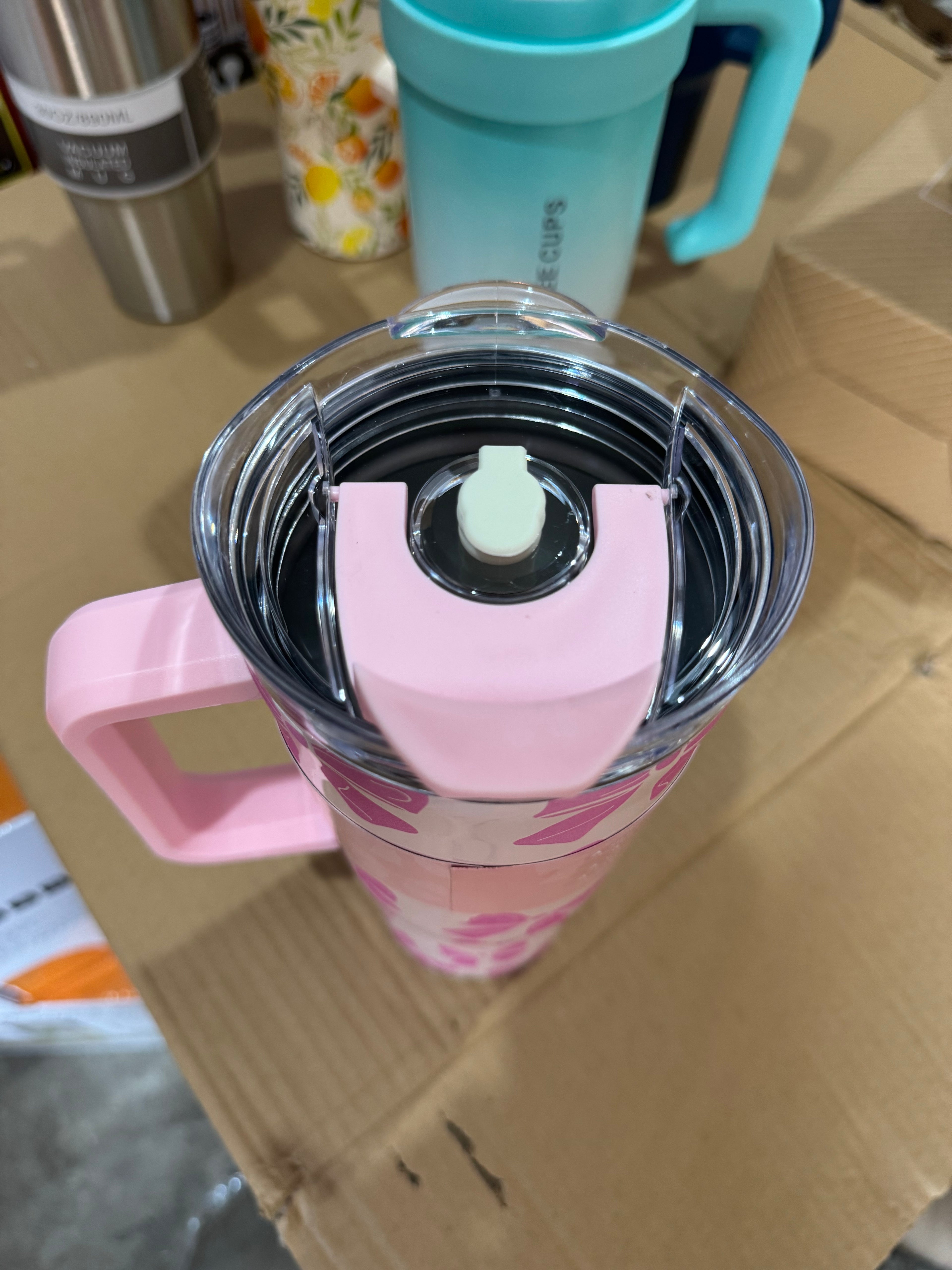 1180ml Pink Bow Insulated Stylish Tumbler with Straw