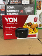 VON 2.5L Electric Deep Fryer | 1800W Non-Stick Compact Fryer with Viewing Window