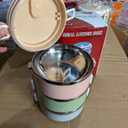 Lot Imported 3-Tier Stainless Steel Insulated Lunch Box