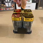4-Piece Condiment & Spice Jar Set with Stand