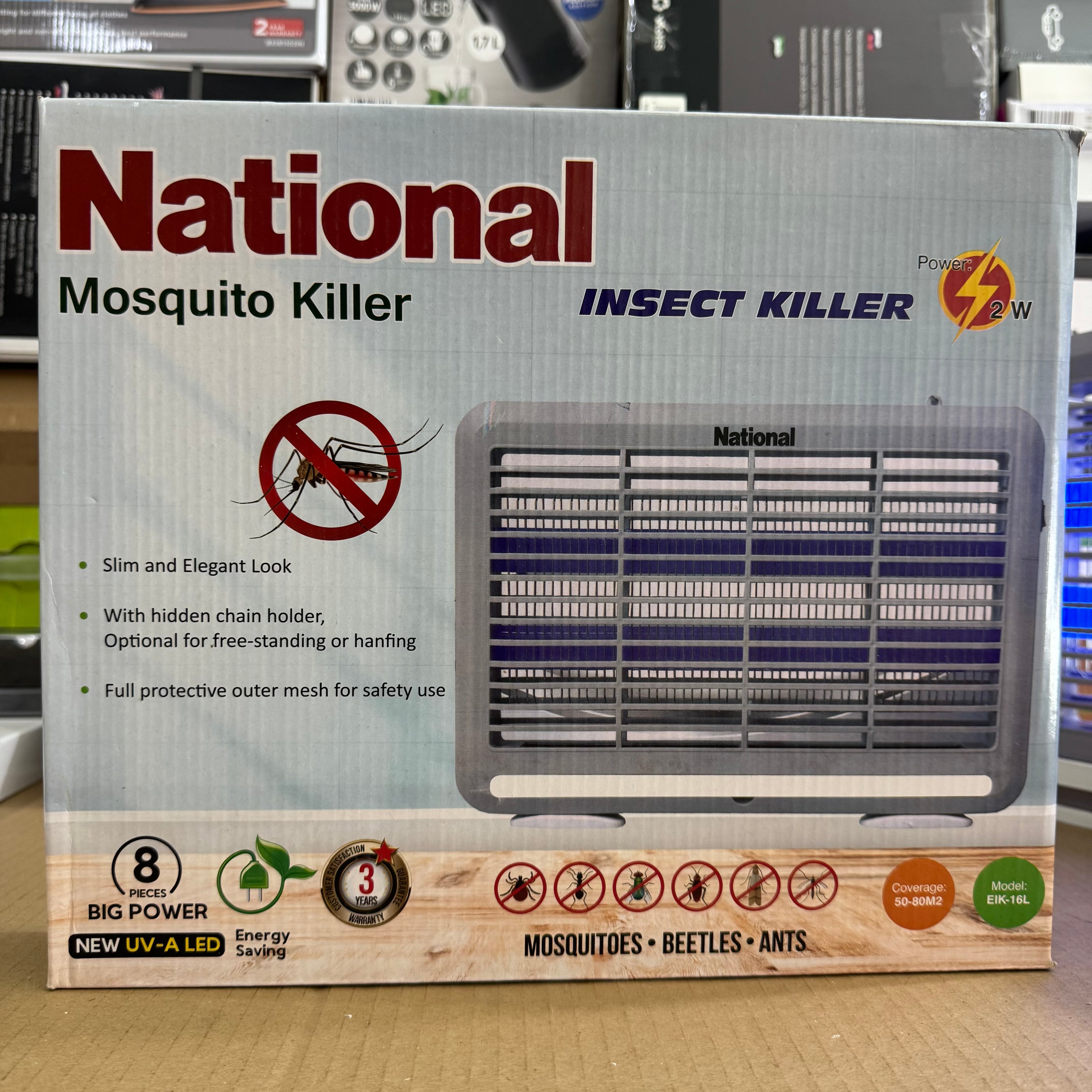 National LED Mosquito & Insect Killer Lamp - 2W - Model EIK-16L Lot Imported