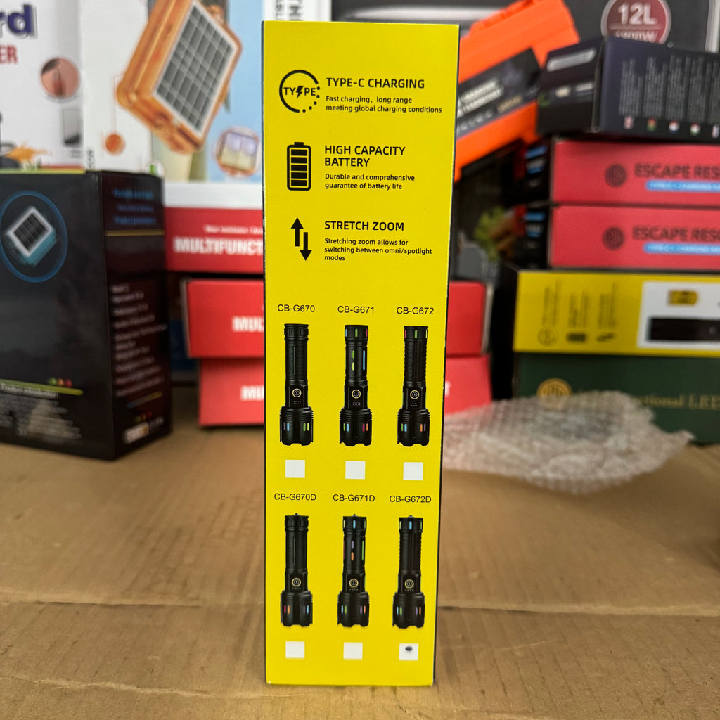 Lot Imported COBA  Rechargeable LED Flashlight-CB-G672D