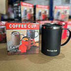 Midnight Black Insulated Stainless Steel Coffee Mug with Lid – 14oz Matte Thermal Cup