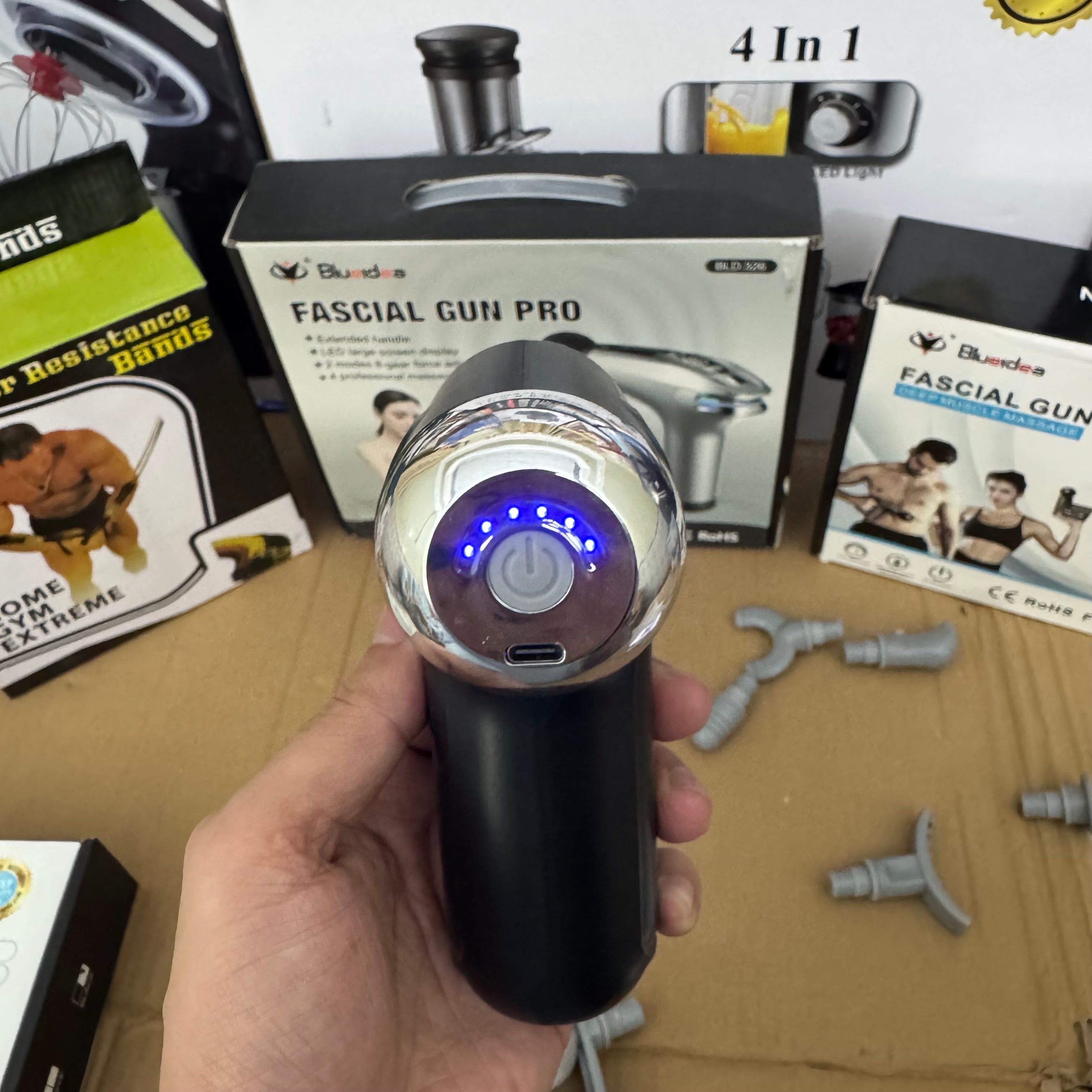 Blueidea BLD-130 9-in-1 Three-Headed Fascia Massage Gun