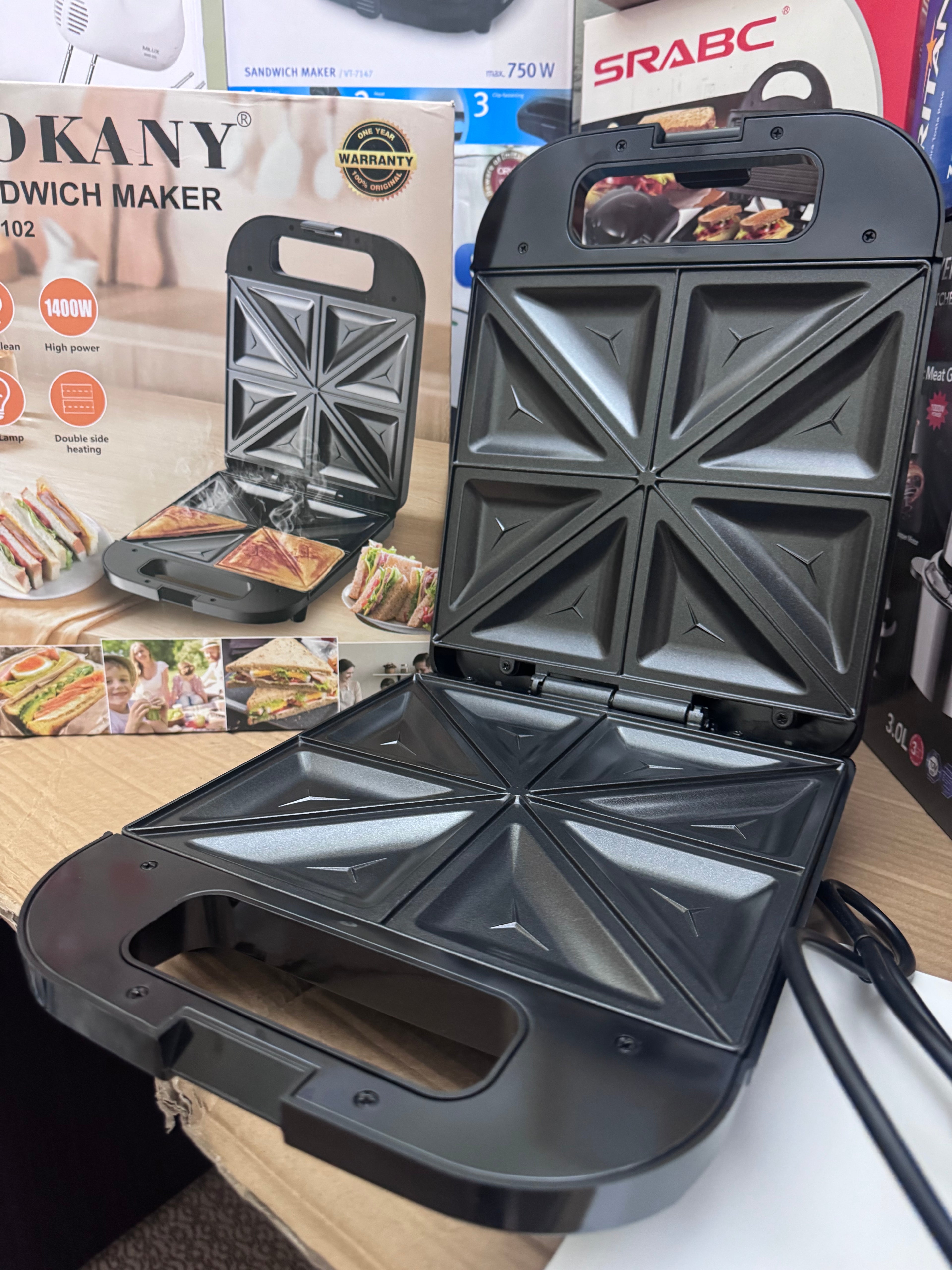 Lot Imported Sokany Sandwich Maker SK-08102 – 1400W Double Side Heating | Best Sandwich Maker in Pakistan