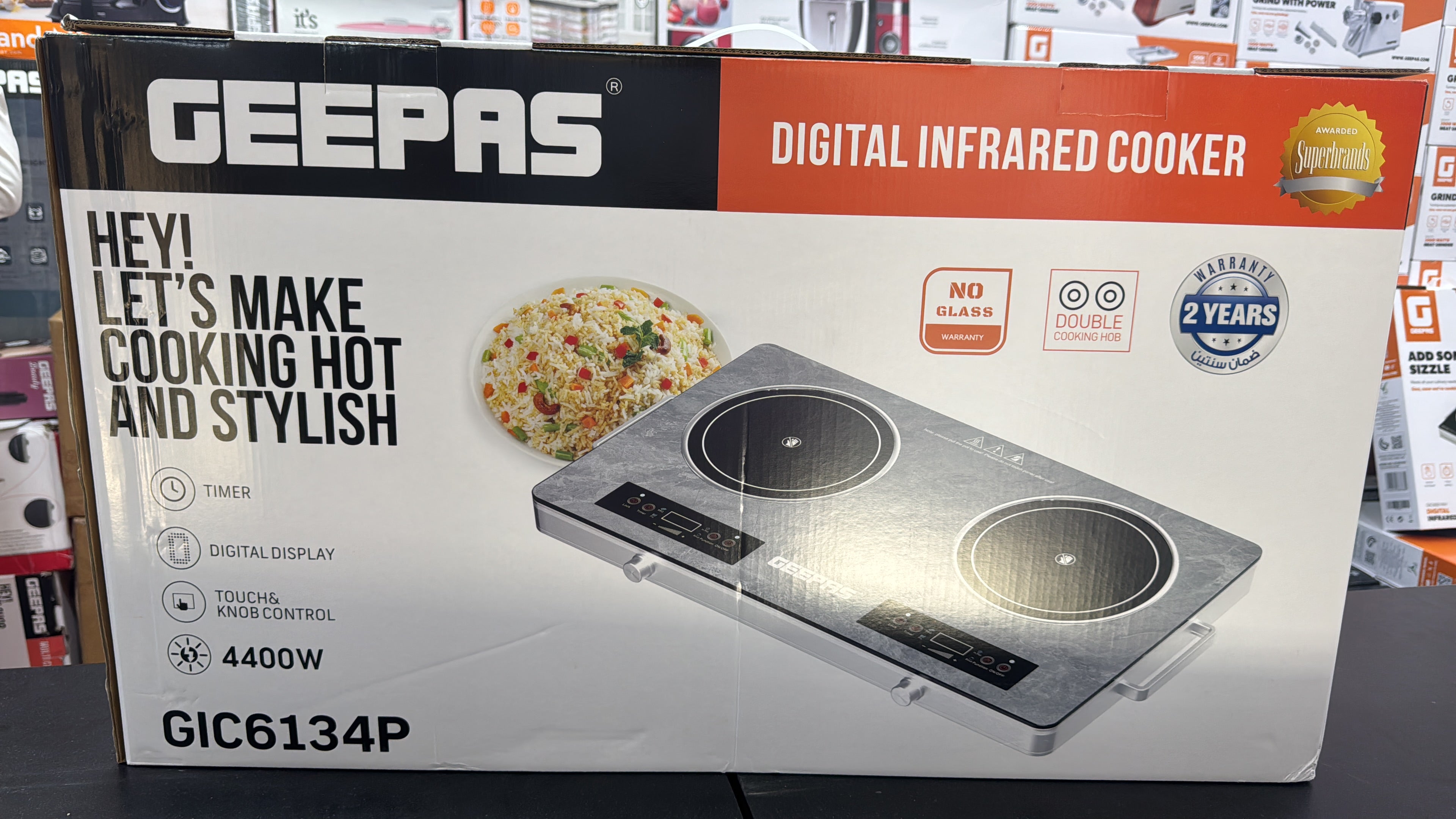Geepas Double Burner Infrared Stove GIC6134P